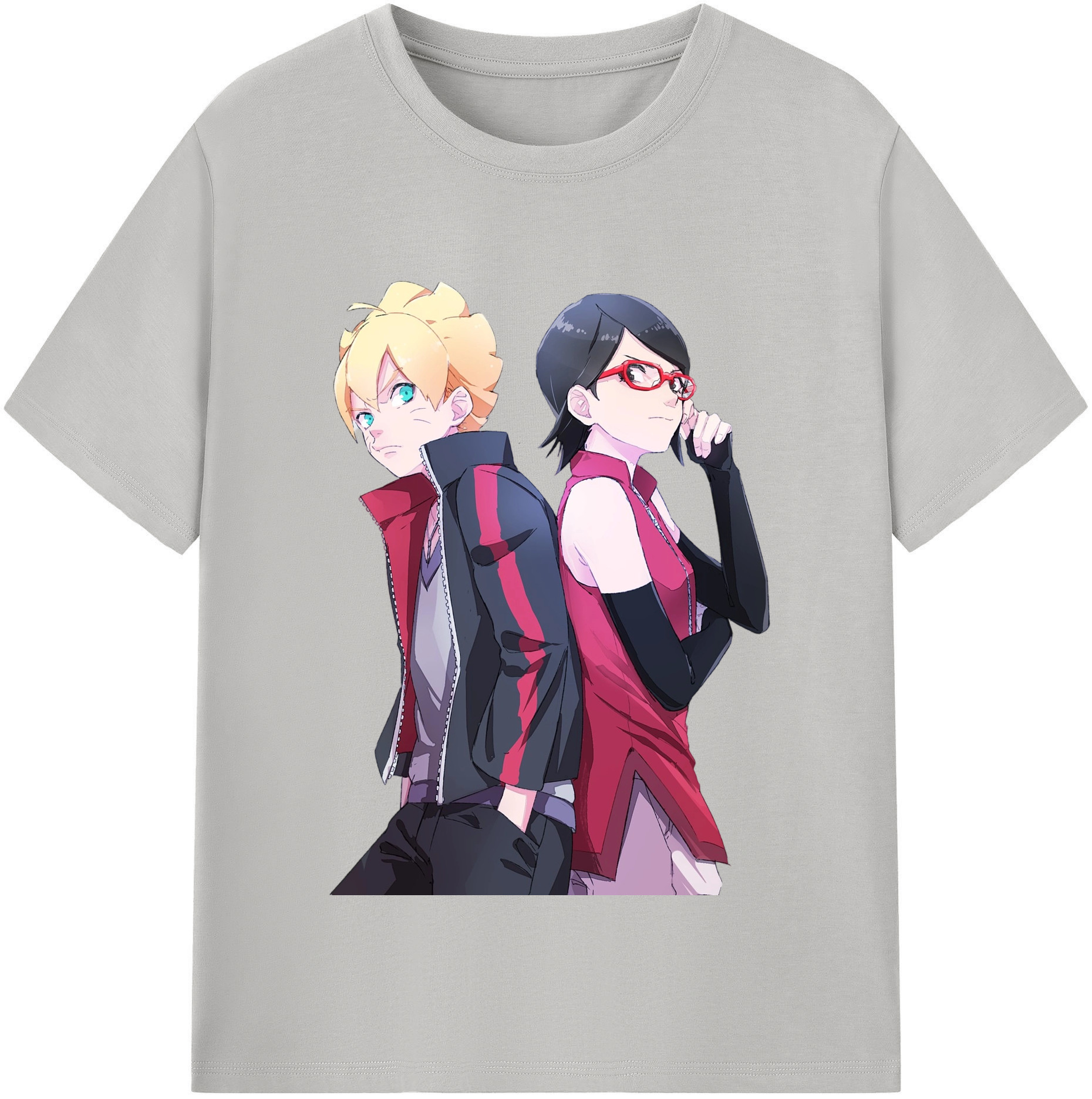 （画像用） NARUTO -ナルト- うちは サラダ Uchiha Sarada レディースカジュアルプリントTシャツ（綿100％）