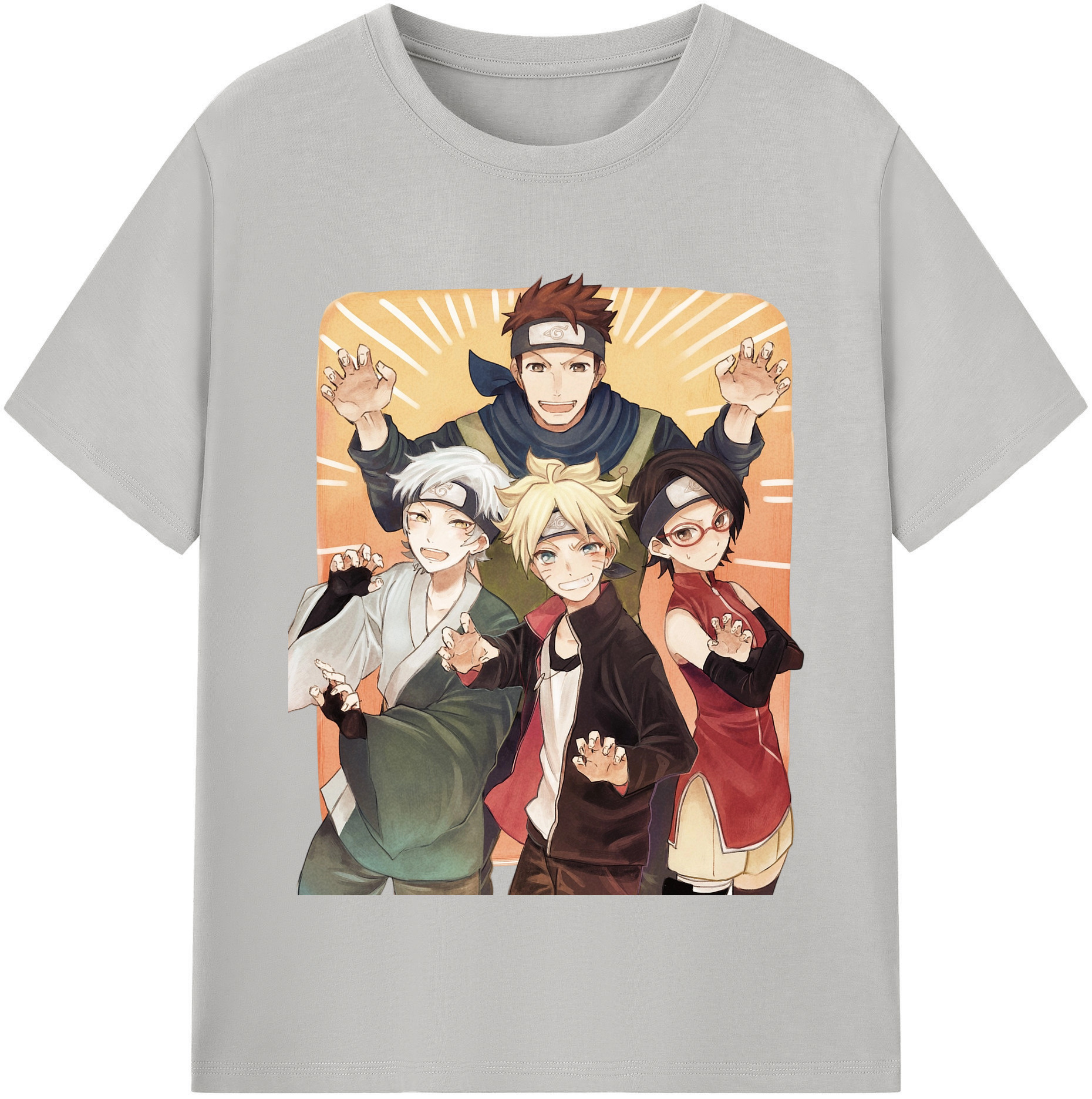 （画像用） NARUTO -ナルト- うちは サラダ Uchiha Sarada レディースカジュアルプリントTシャツ（綿100％）