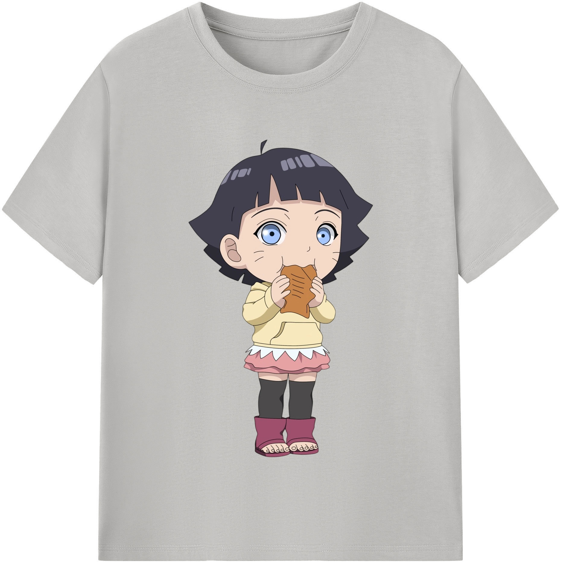（画像用） NARUTO -ナルト- うずまき ヒマワリ Uzumaki Himawari レディースカジュアルプリントTシャツ（綿100％）