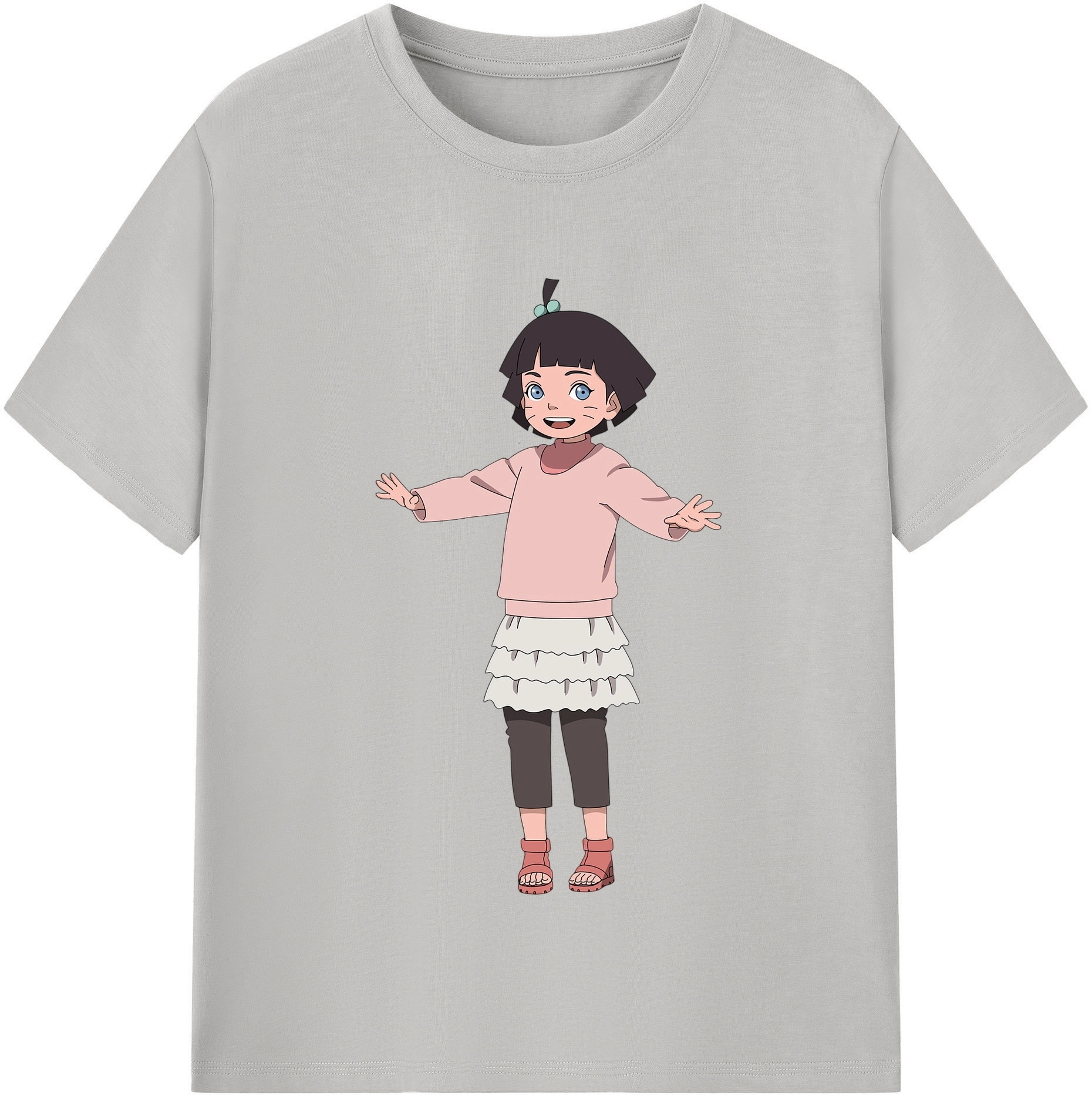 （画像用） NARUTO -ナルト- うずまき ヒマワリ Uzumaki Himawari レディースカジュアルプリントTシャツ（綿100％）