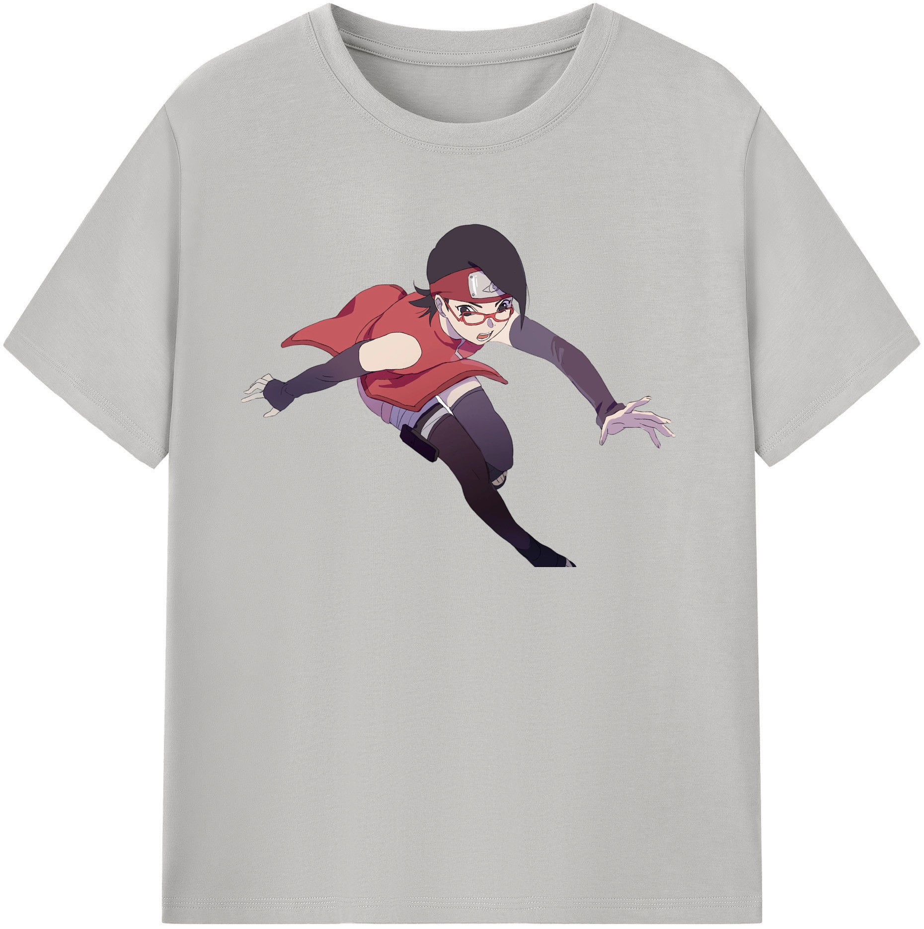（画像用） NARUTO -ナルト- うちは サラダ Uchiha Sarada レディースカジュアルプリントTシャツ（綿100％）