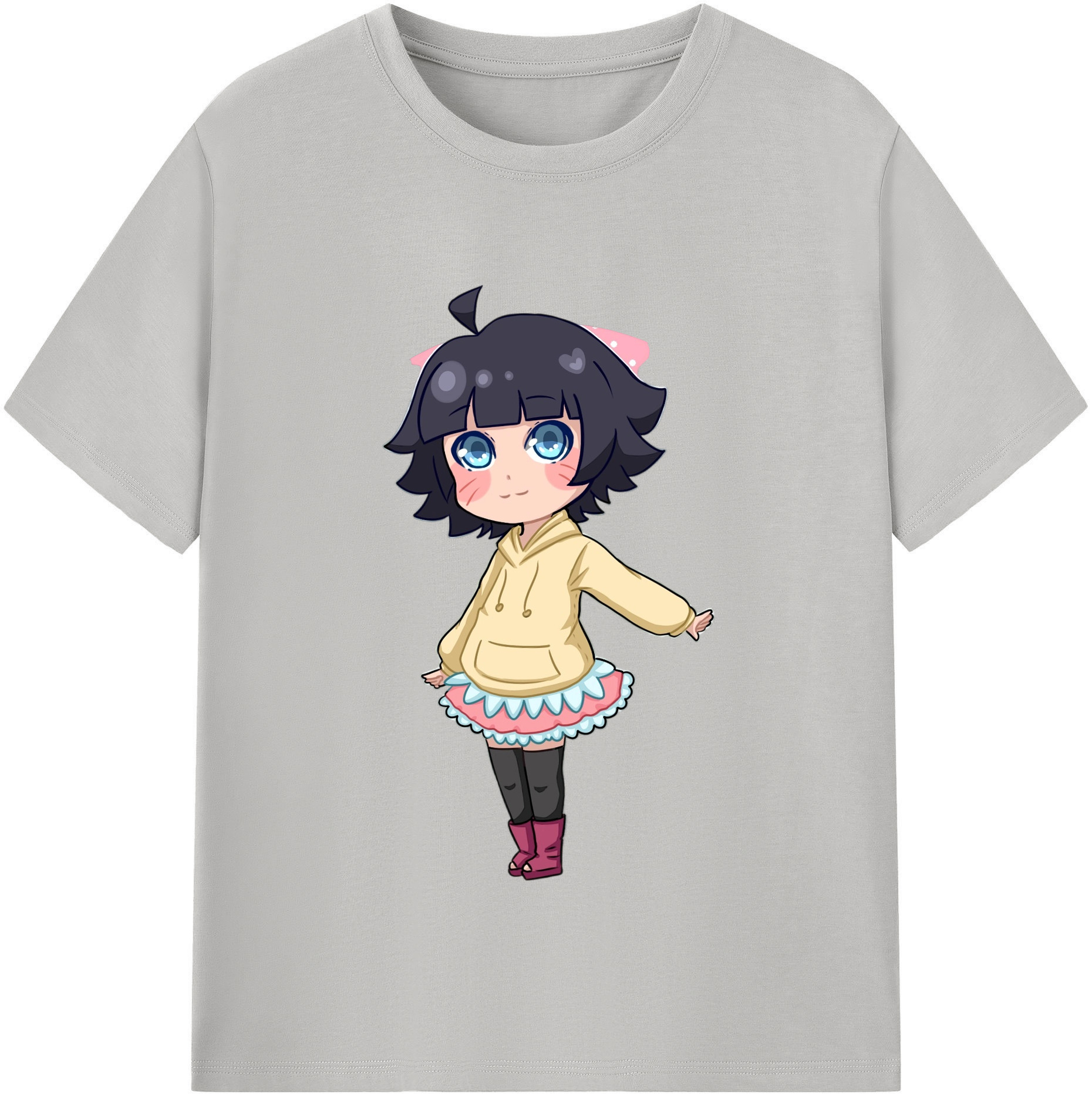 （画像用） NARUTO -ナルト- うずまき ヒマワリ Uzumaki Himawari レディースカジュアルプリントTシャツ（綿100％）