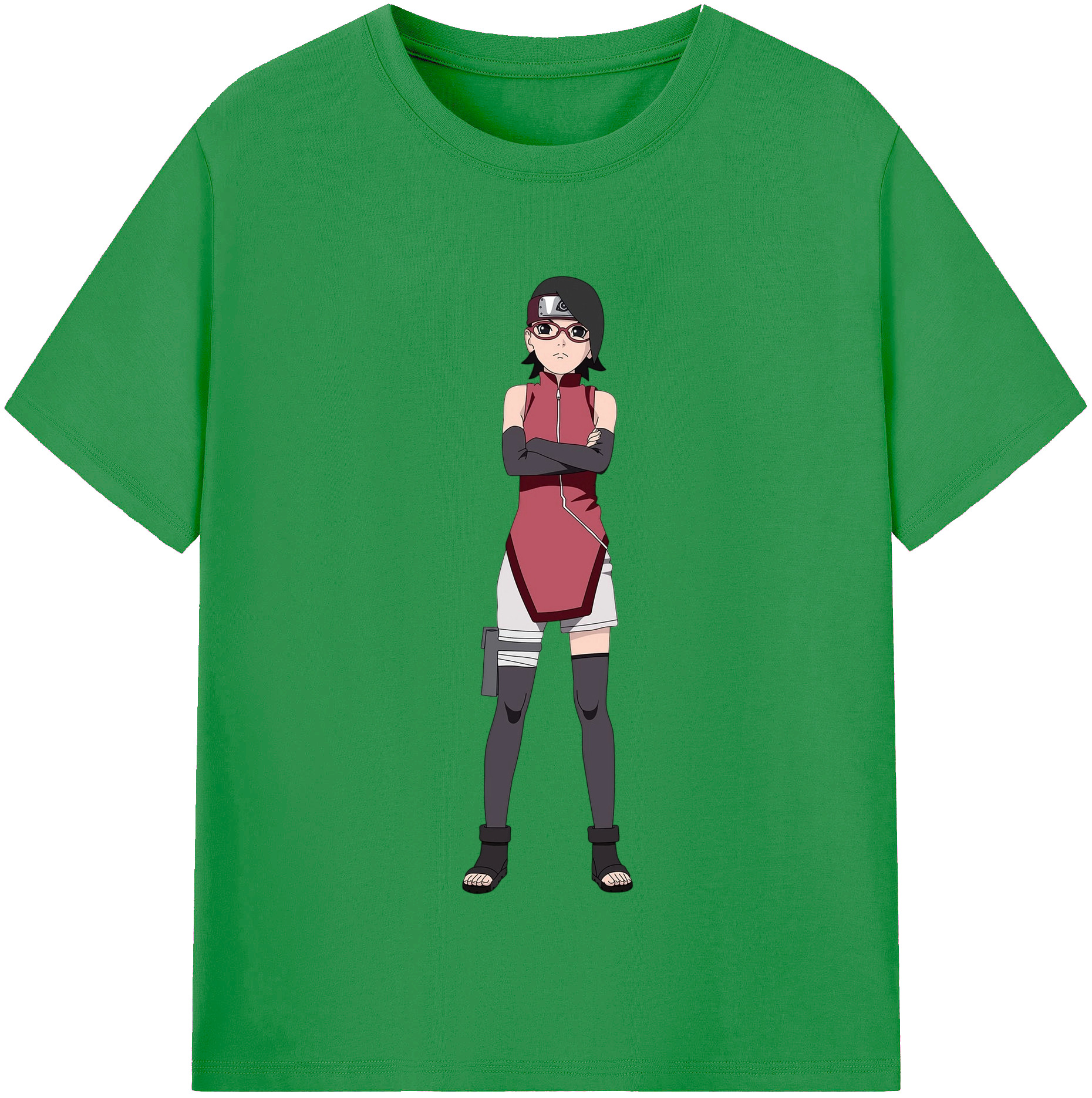 （画像用） NARUTO -ナルト- うちは サラダ Uchiha Sarada レディースカジュアルプリントTシャツ（綿100％）