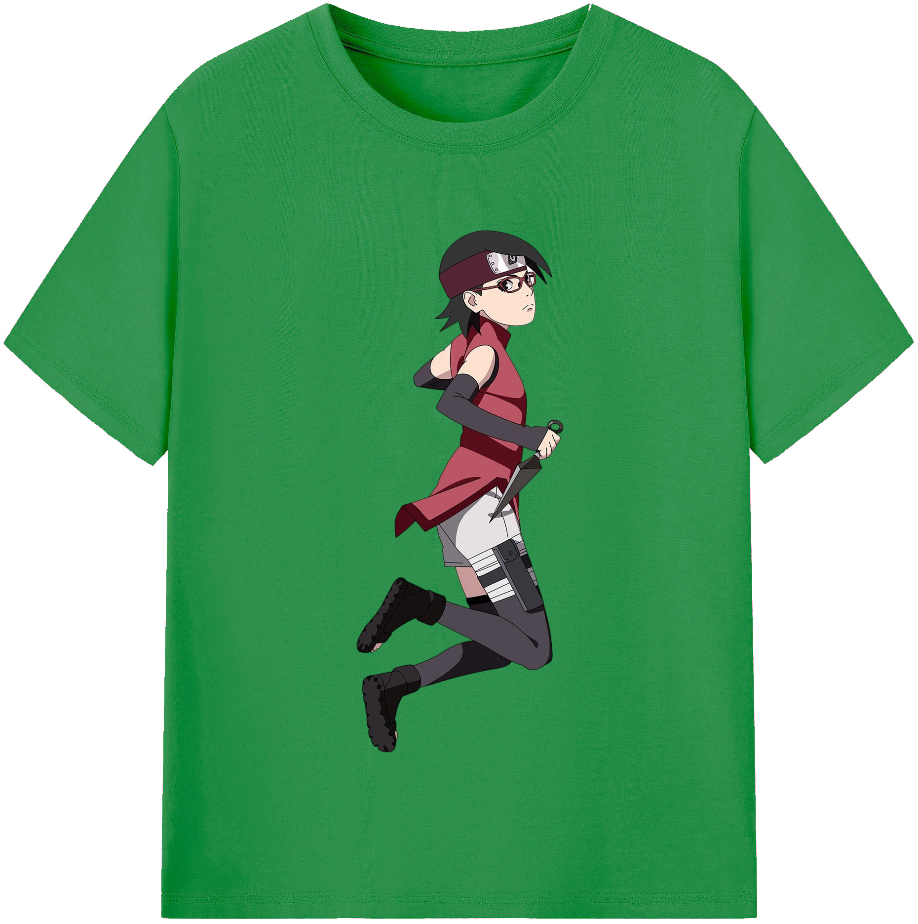 （画像用） NARUTO -ナルト- うちは サラダ Uchiha Sarada レディースカジュアルプリントTシャツ（綿100％）