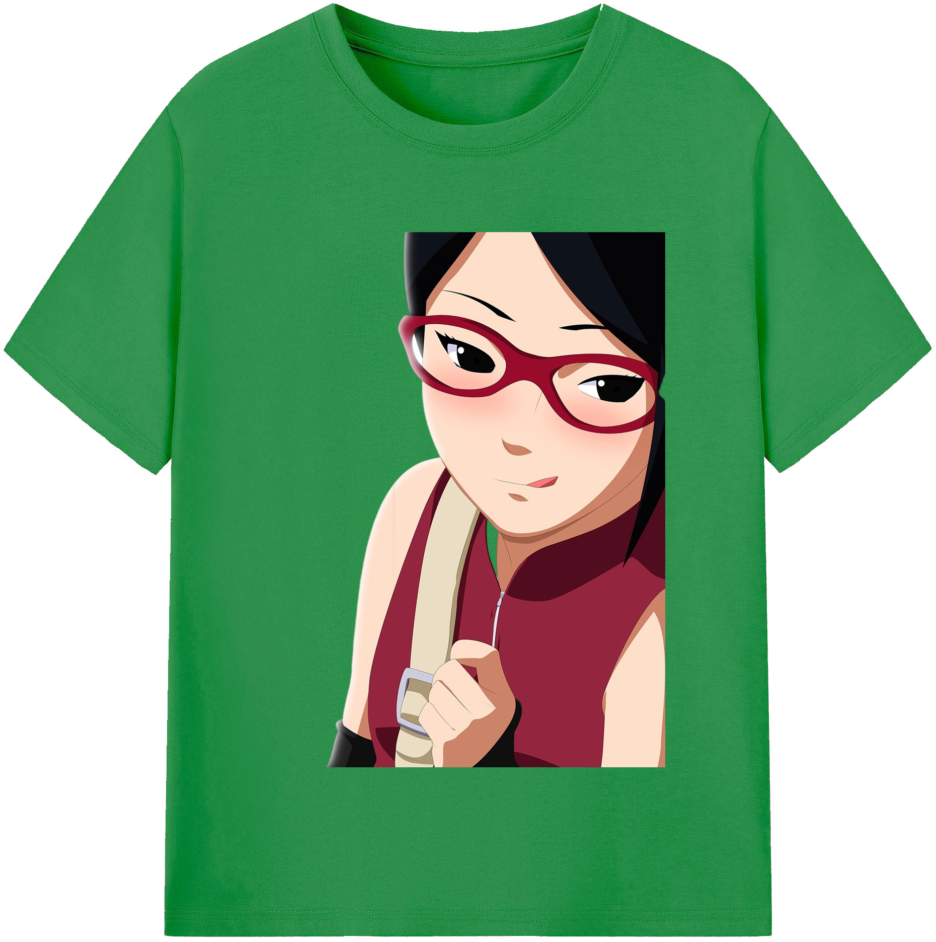 （画像用） NARUTO -ナルト- うちは サラダ Uchiha Sarada レディースカジュアルプリントTシャツ（綿100％）