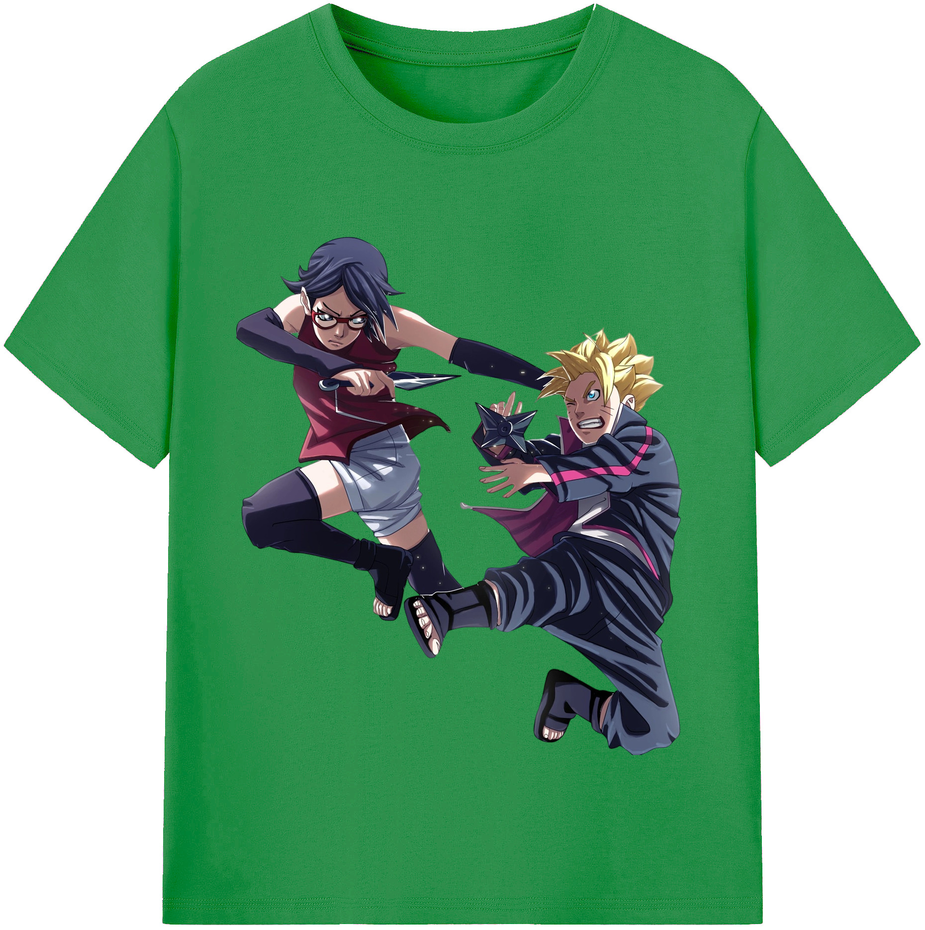 （画像用） NARUTO -ナルト- うちは サラダ Uchiha Sarada レディースカジュアルプリントTシャツ（綿100％）