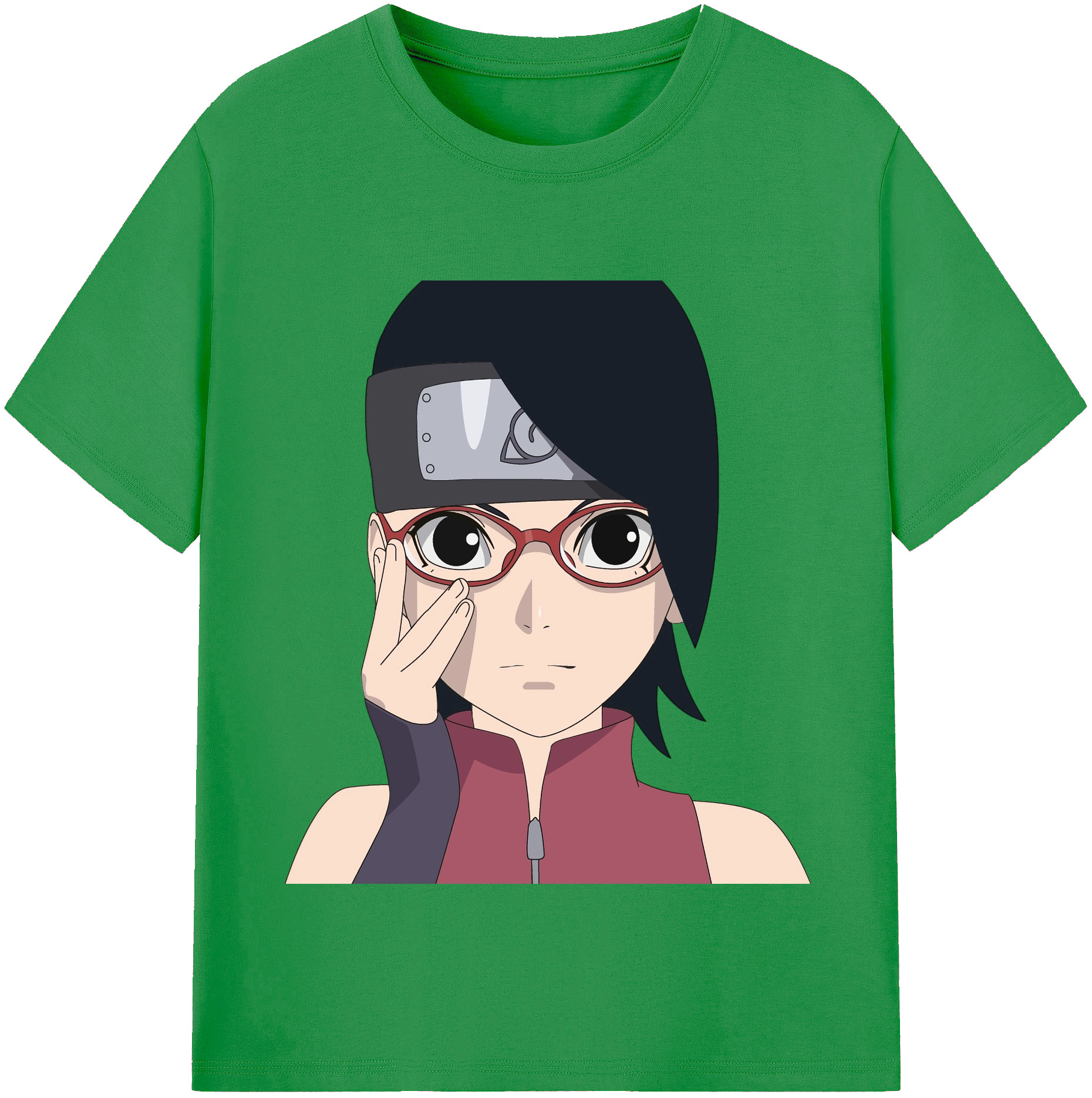 （画像用） NARUTO -ナルト- うちは サラダ Uchiha Sarada レディースカジュアルプリントTシャツ（綿100％）