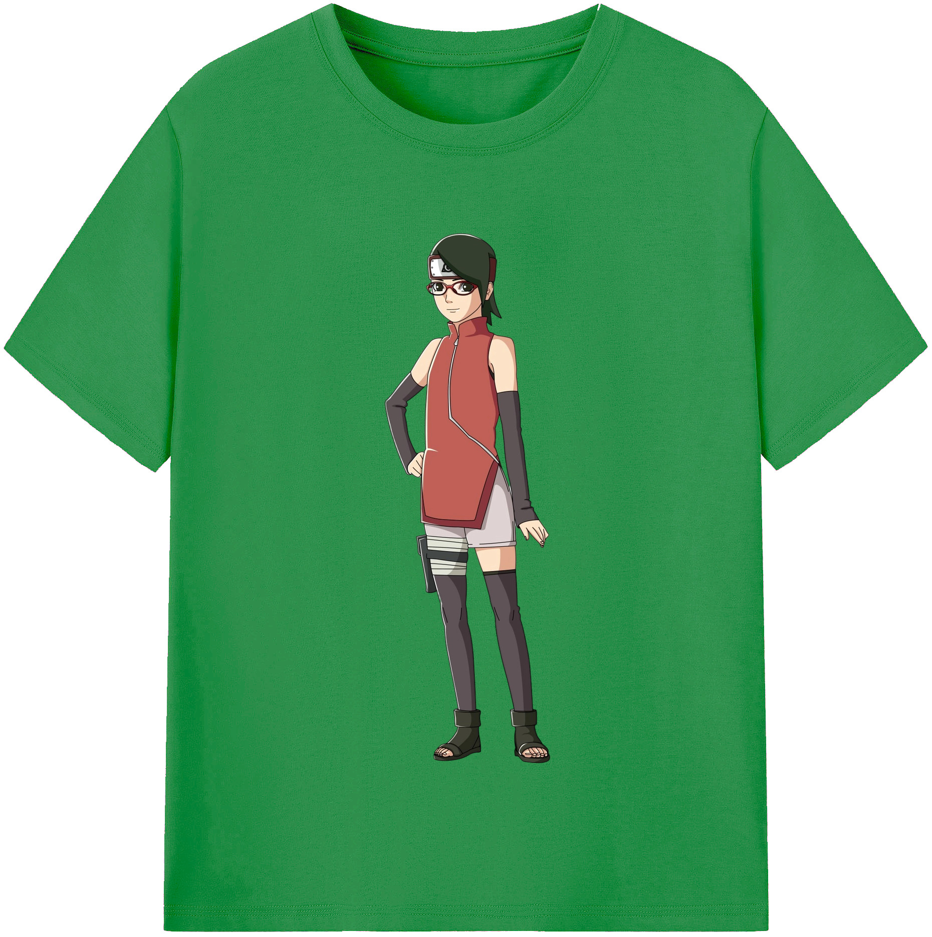 （画像用） NARUTO -ナルト- うちは サラダ Uchiha Sarada レディースカジュアルプリントTシャツ（綿100％）