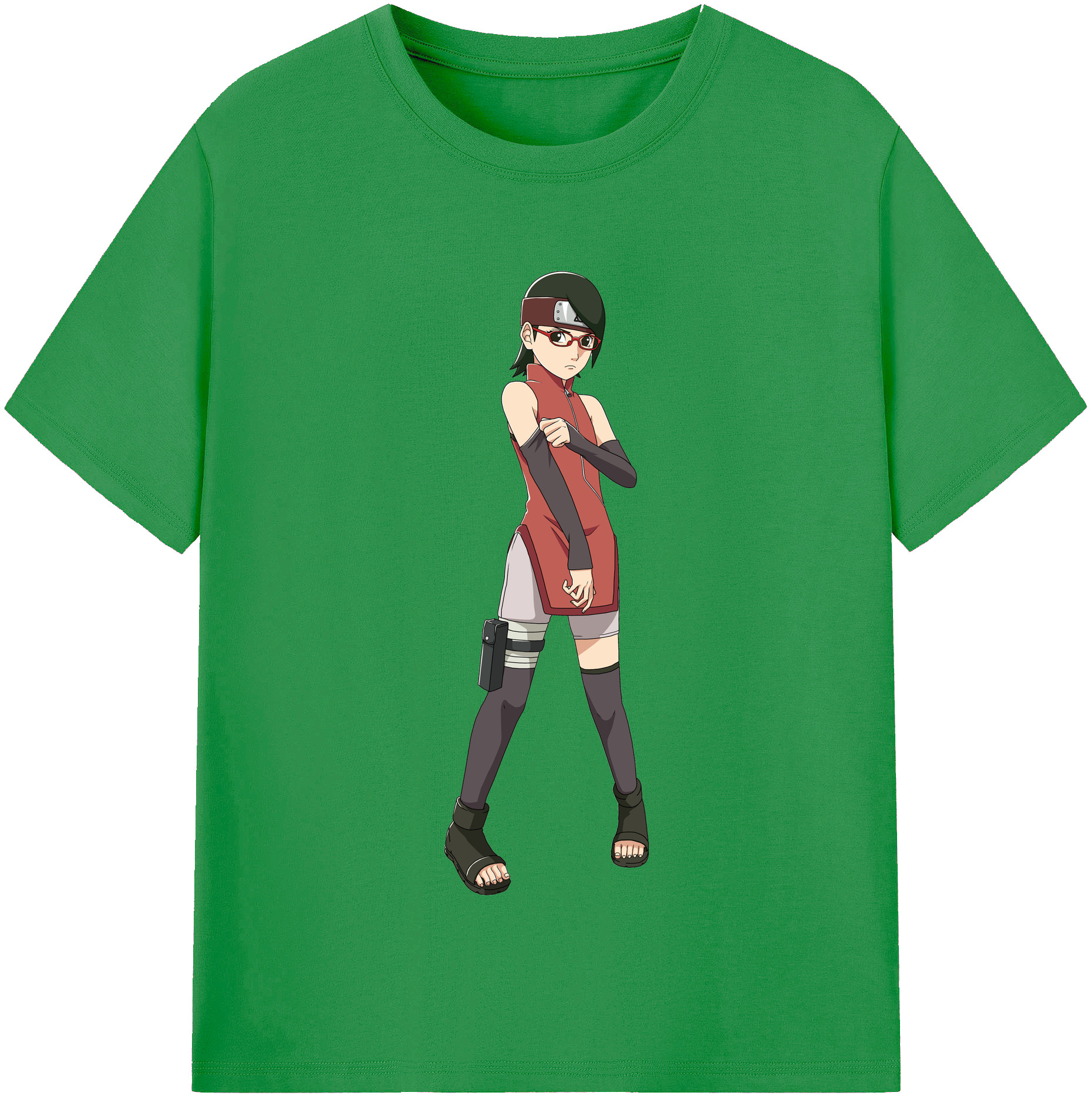 （画像用） NARUTO -ナルト- うちは サラダ Uchiha Sarada レディースカジュアルプリントTシャツ（綿100％）