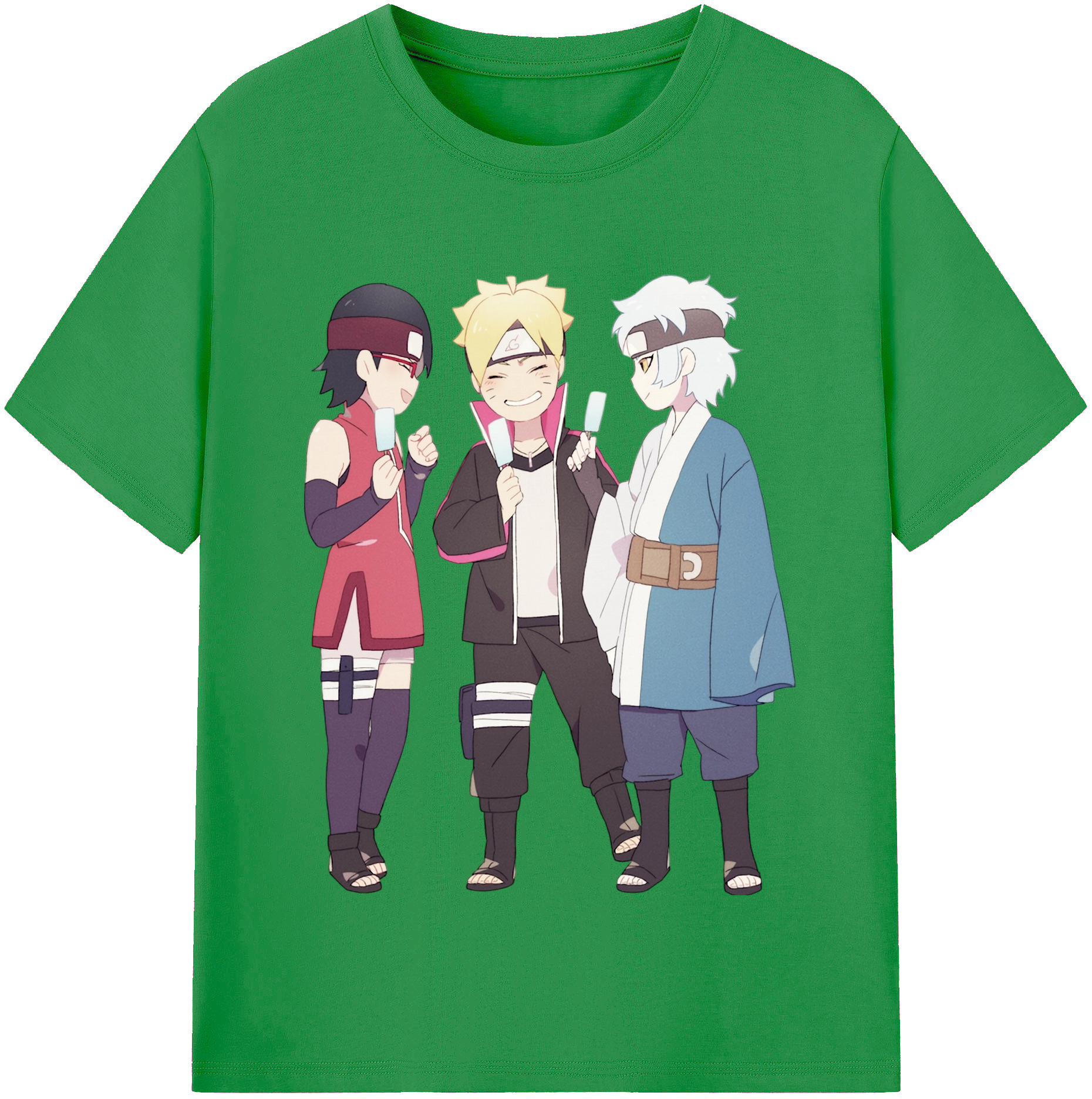 （画像用） NARUTO -ナルト- うちは サラダ Uchiha Sarada レディースカジュアルプリントTシャツ（綿100％）