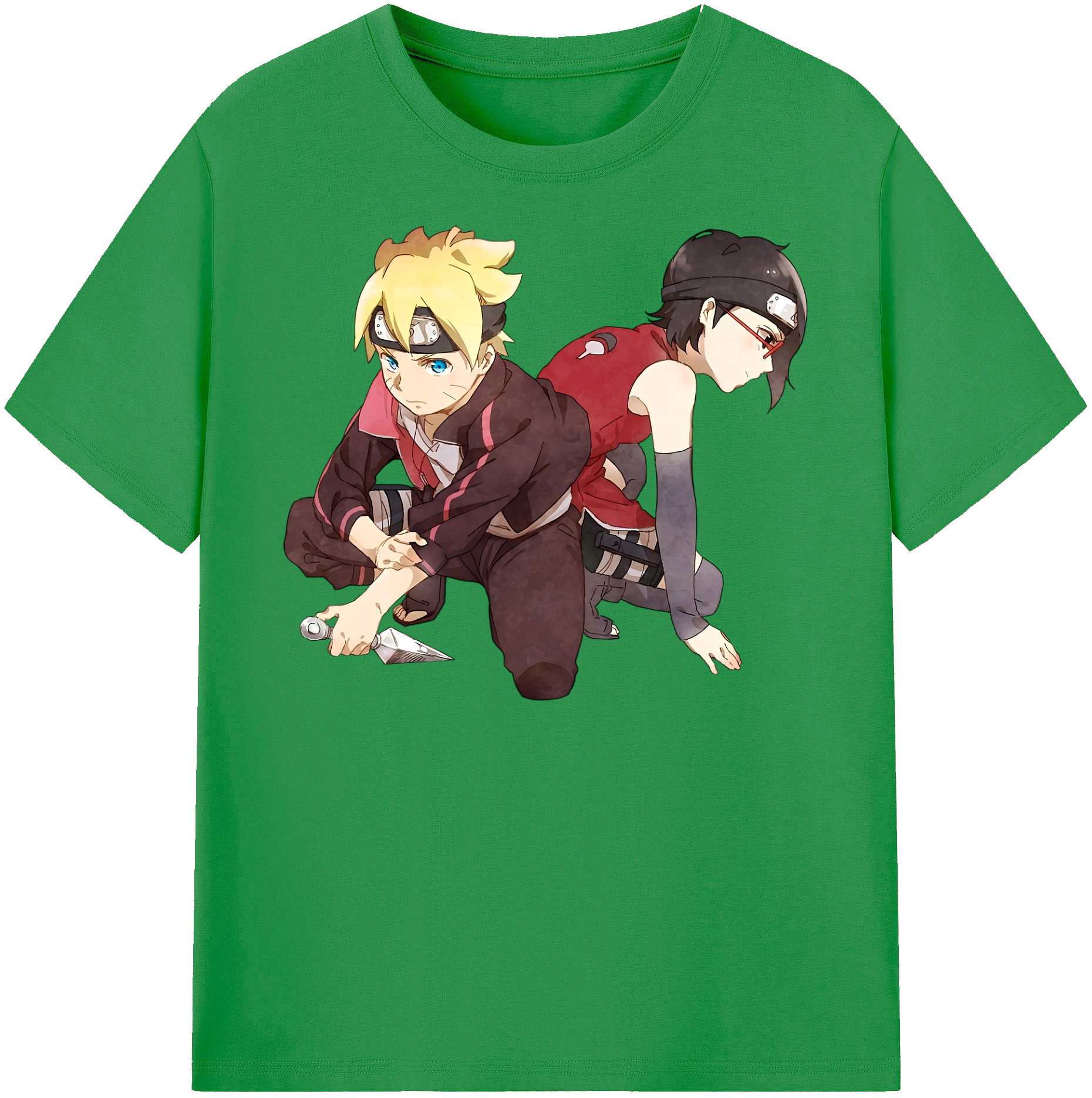 （画像用） NARUTO -ナルト- うちは サラダ Uchiha Sarada レディースカジュアルプリントTシャツ（綿100％）