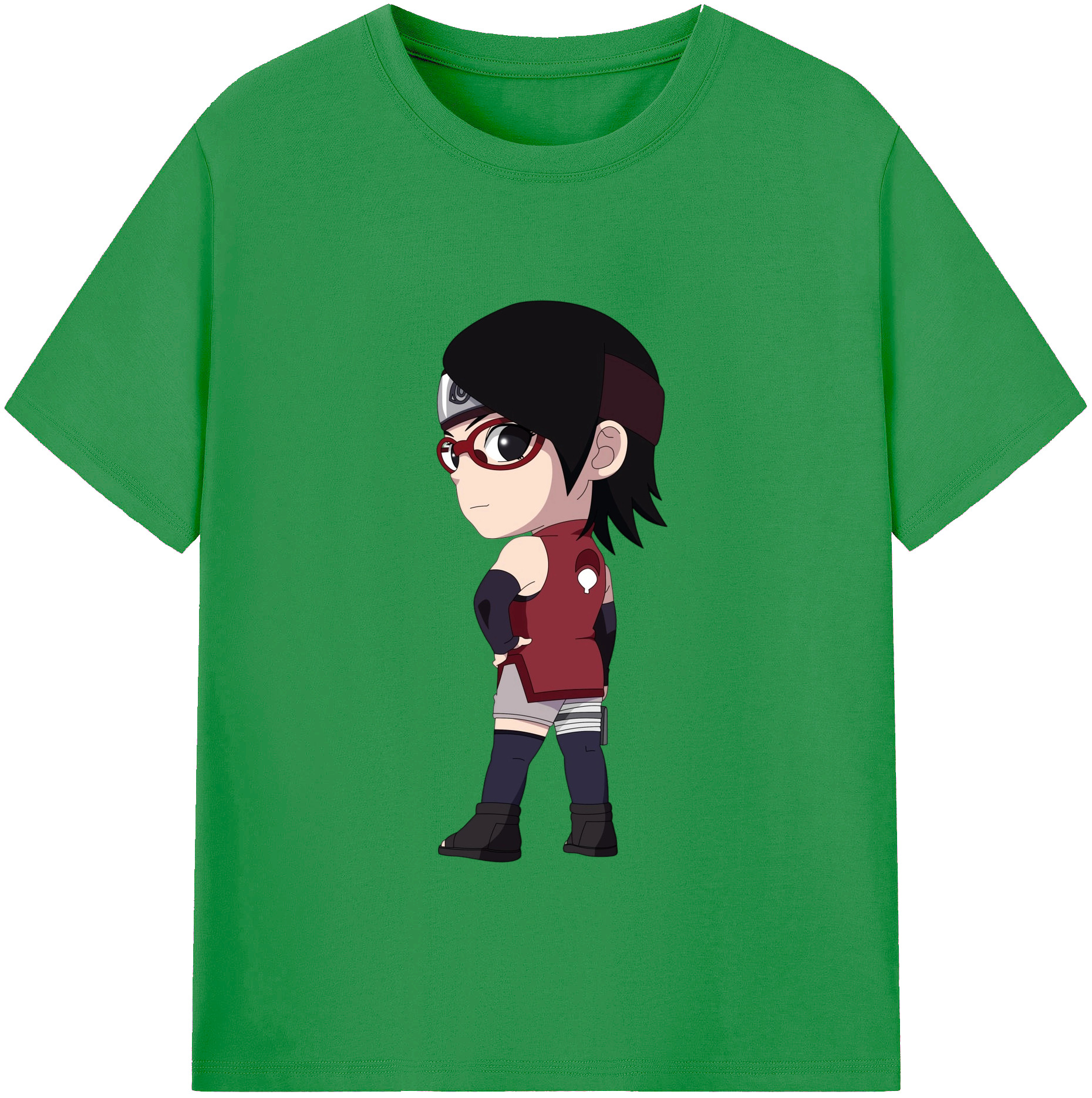 （画像用） NARUTO -ナルト- うちは サラダ Uchiha Sarada レディースカジュアルプリントTシャツ（綿100％）