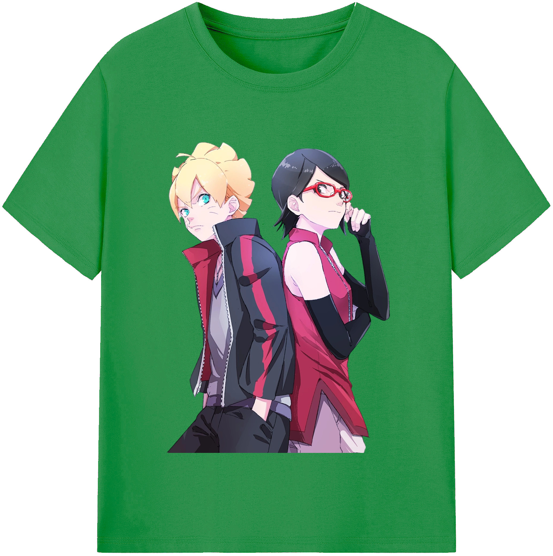 （画像用） NARUTO -ナルト- うちは サラダ Uchiha Sarada レディースカジュアルプリントTシャツ（綿100％）