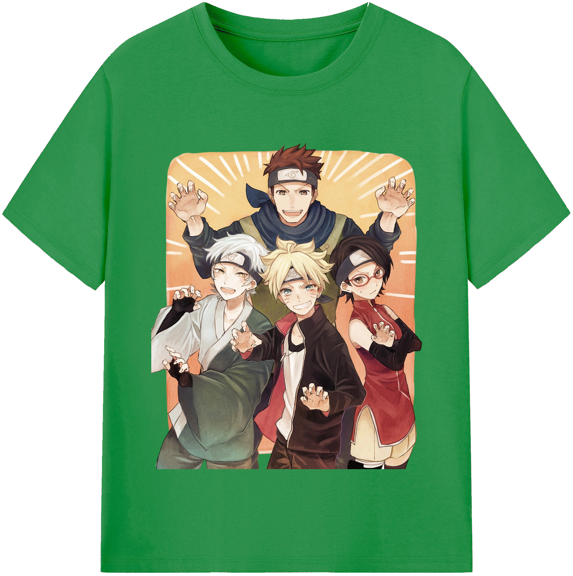 （画像用） NARUTO -ナルト- うちは サラダ Uchiha Sarada レディースカジュアルプリントTシャツ（綿100％）