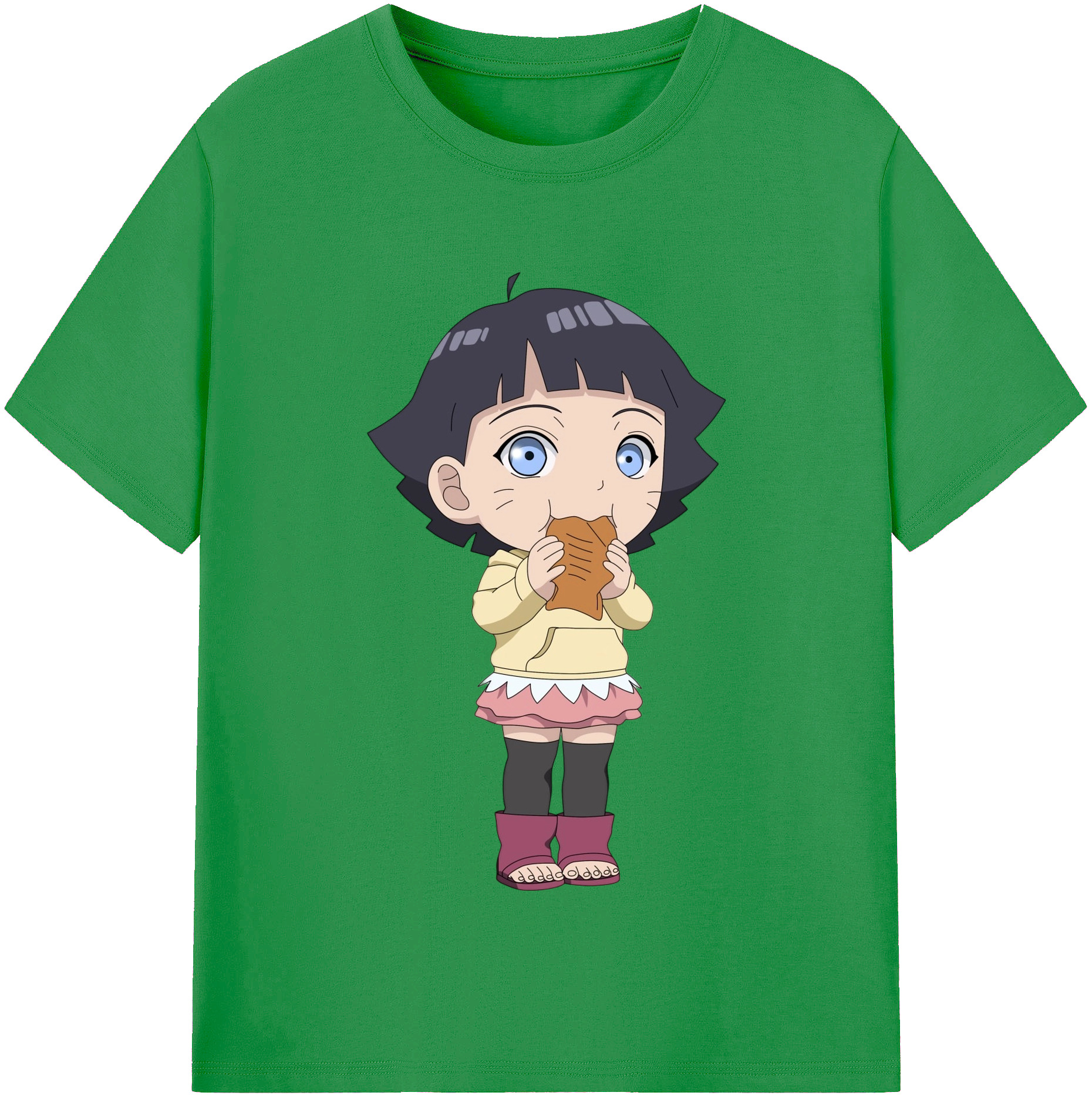 （画像用） NARUTO -ナルト- うずまき ヒマワリ Uzumaki Himawari レディースカジュアルプリントTシャツ（綿100％）