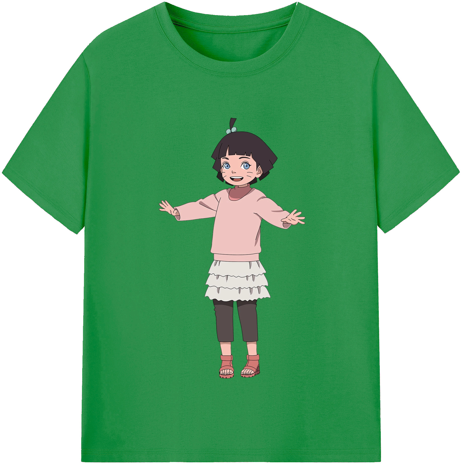 （画像用） NARUTO -ナルト- うずまき ヒマワリ Uzumaki Himawari レディースカジュアルプリントTシャツ（綿100％）