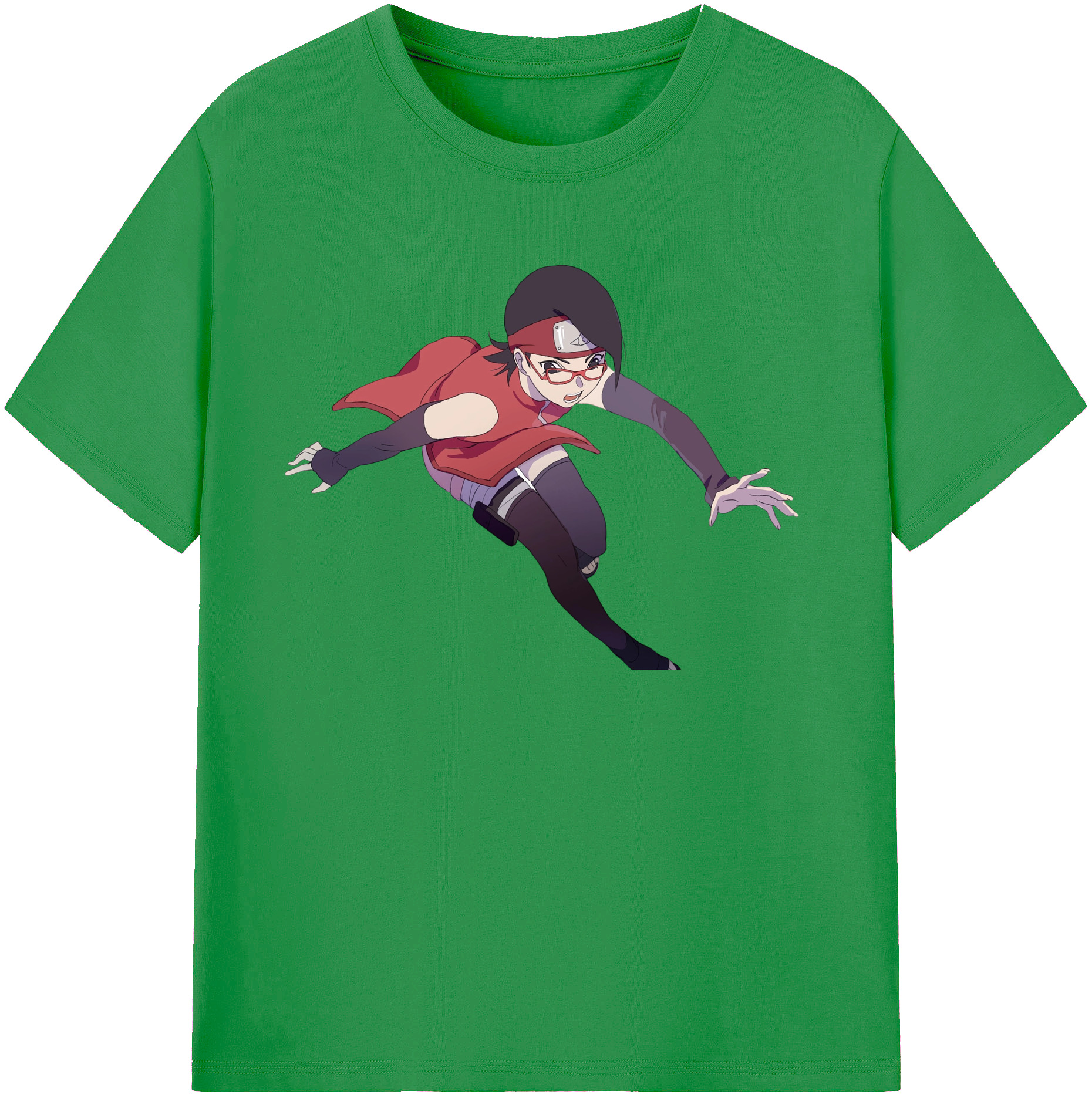 （画像用） NARUTO -ナルト- うちは サラダ Uchiha Sarada レディースカジュアルプリントTシャツ（綿100％）