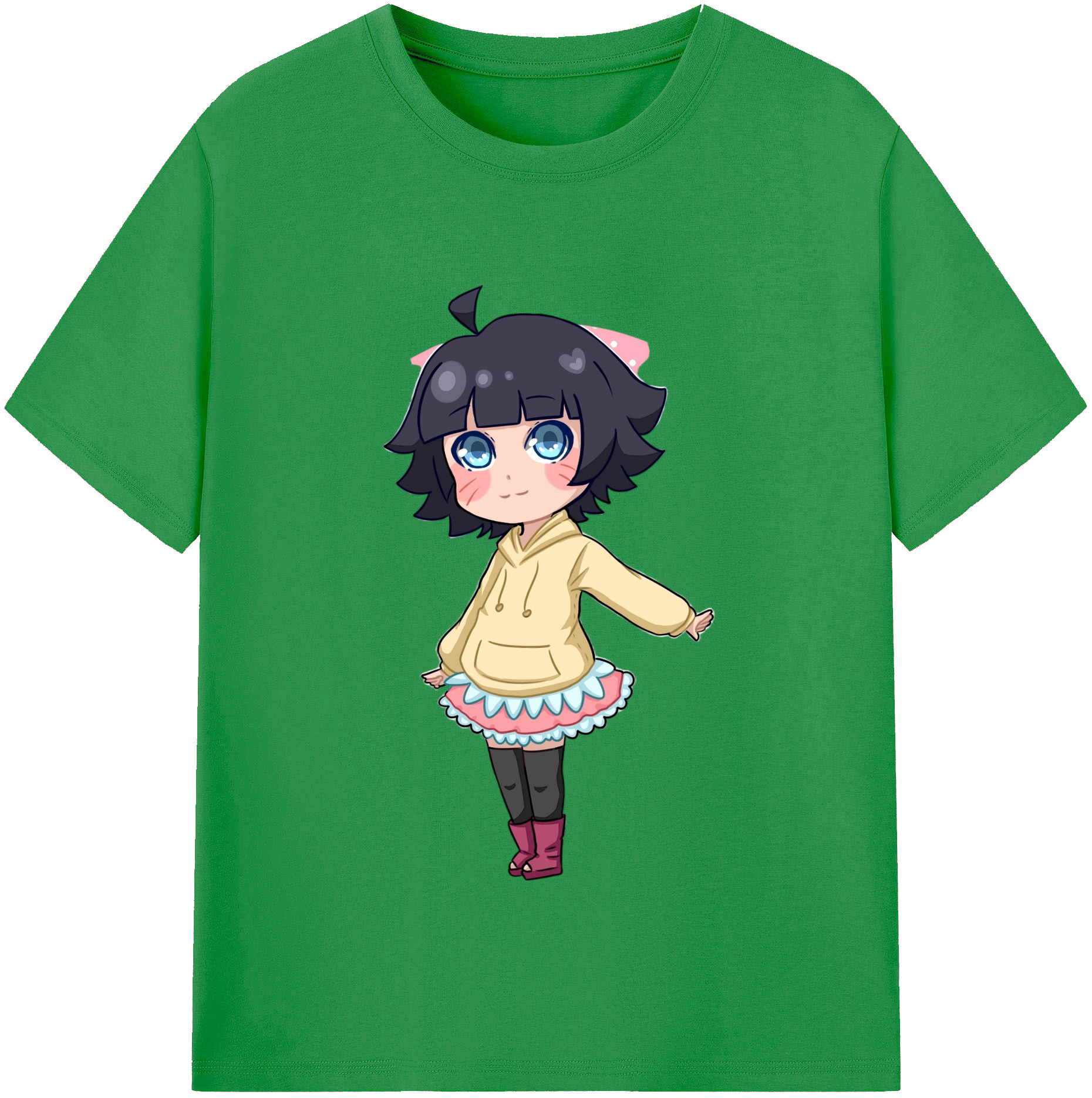 （画像用） NARUTO -ナルト- うずまき ヒマワリ Uzumaki Himawari レディースカジュアルプリントTシャツ（綿100％）