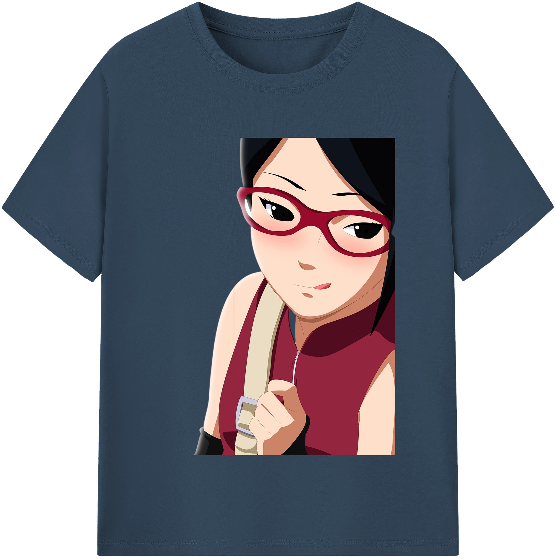 （画像用） NARUTO -ナルト- うちは サラダ Uchiha Sarada レディースカジュアルプリントTシャツ（綿100％）