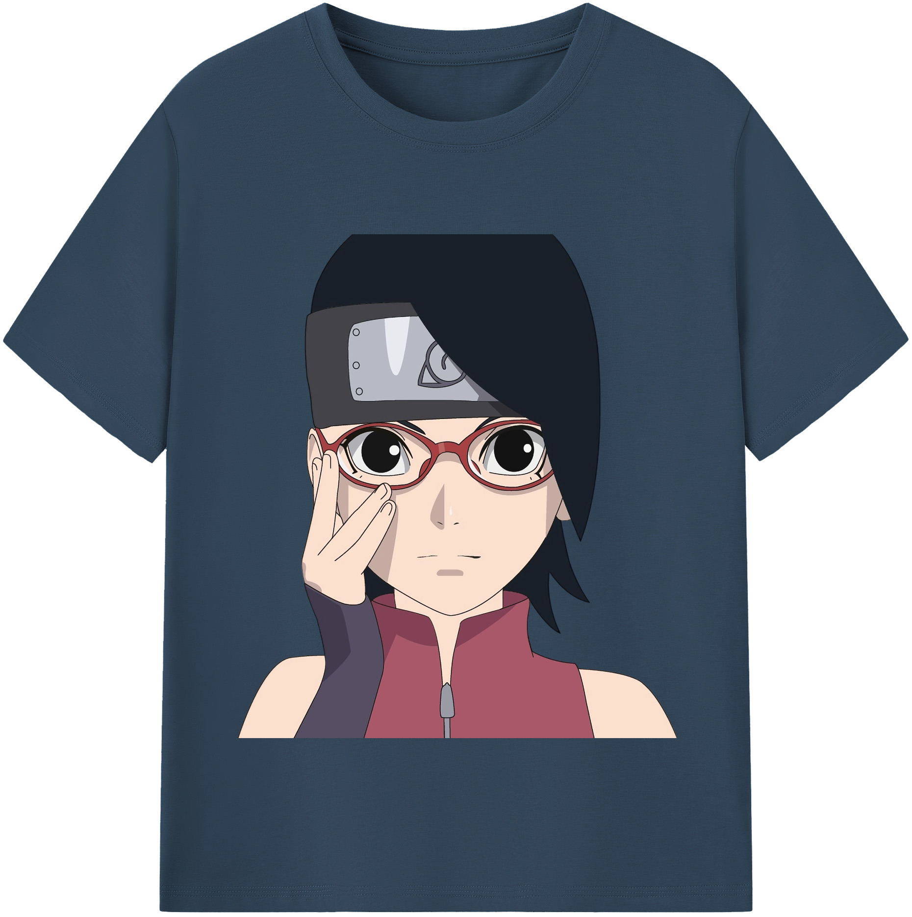 （画像用） NARUTO -ナルト- うちは サラダ Uchiha Sarada レディースカジュアルプリントTシャツ（綿100％）