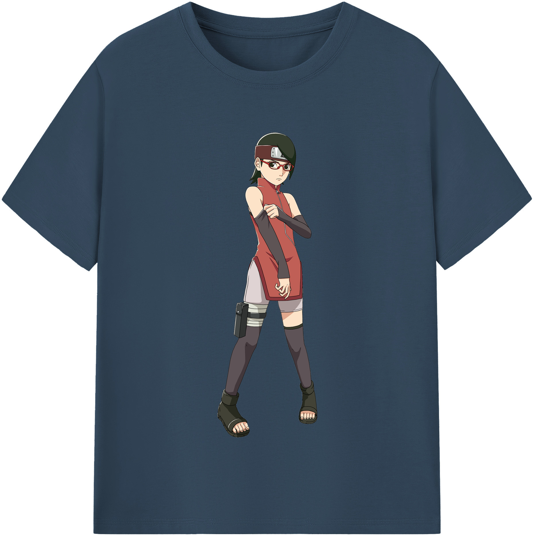 （画像用） NARUTO -ナルト- うちは サラダ Uchiha Sarada レディースカジュアルプリントTシャツ（綿100％）