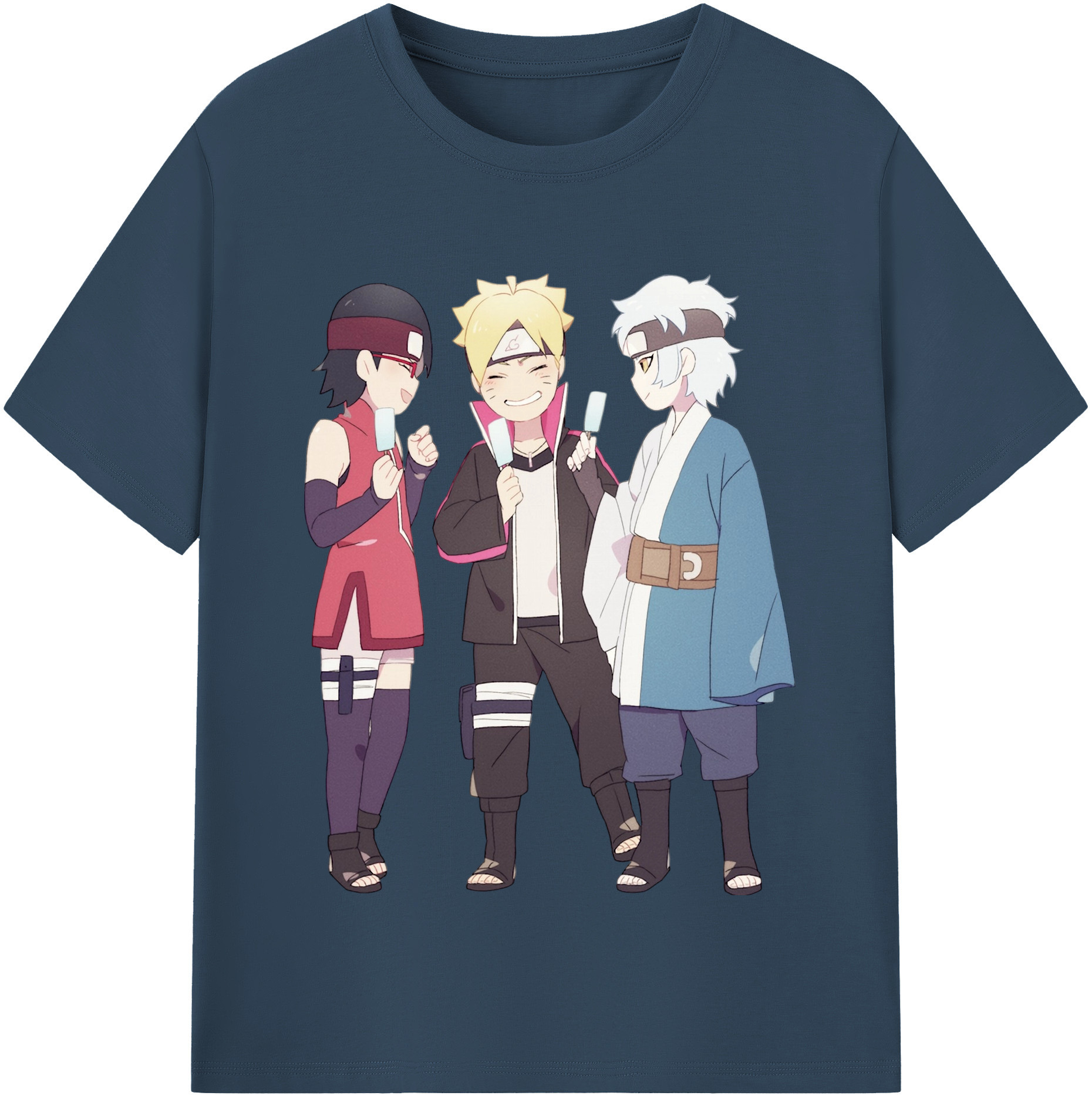 （画像用） NARUTO -ナルト- うちは サラダ Uchiha Sarada レディースカジュアルプリントTシャツ（綿100％）