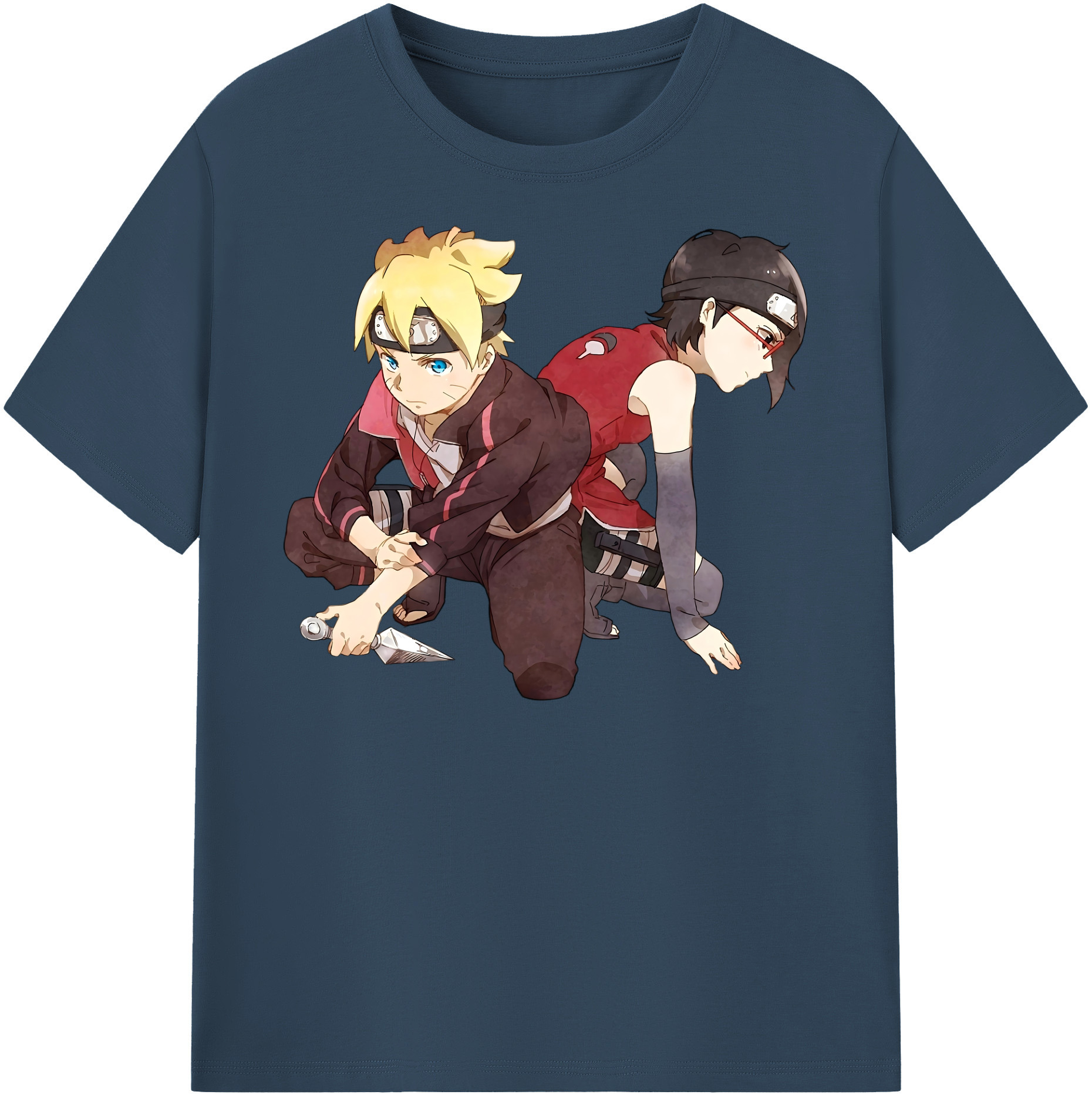 （画像用） NARUTO -ナルト- うちは サラダ Uchiha Sarada レディースカジュアルプリントTシャツ（綿100％）