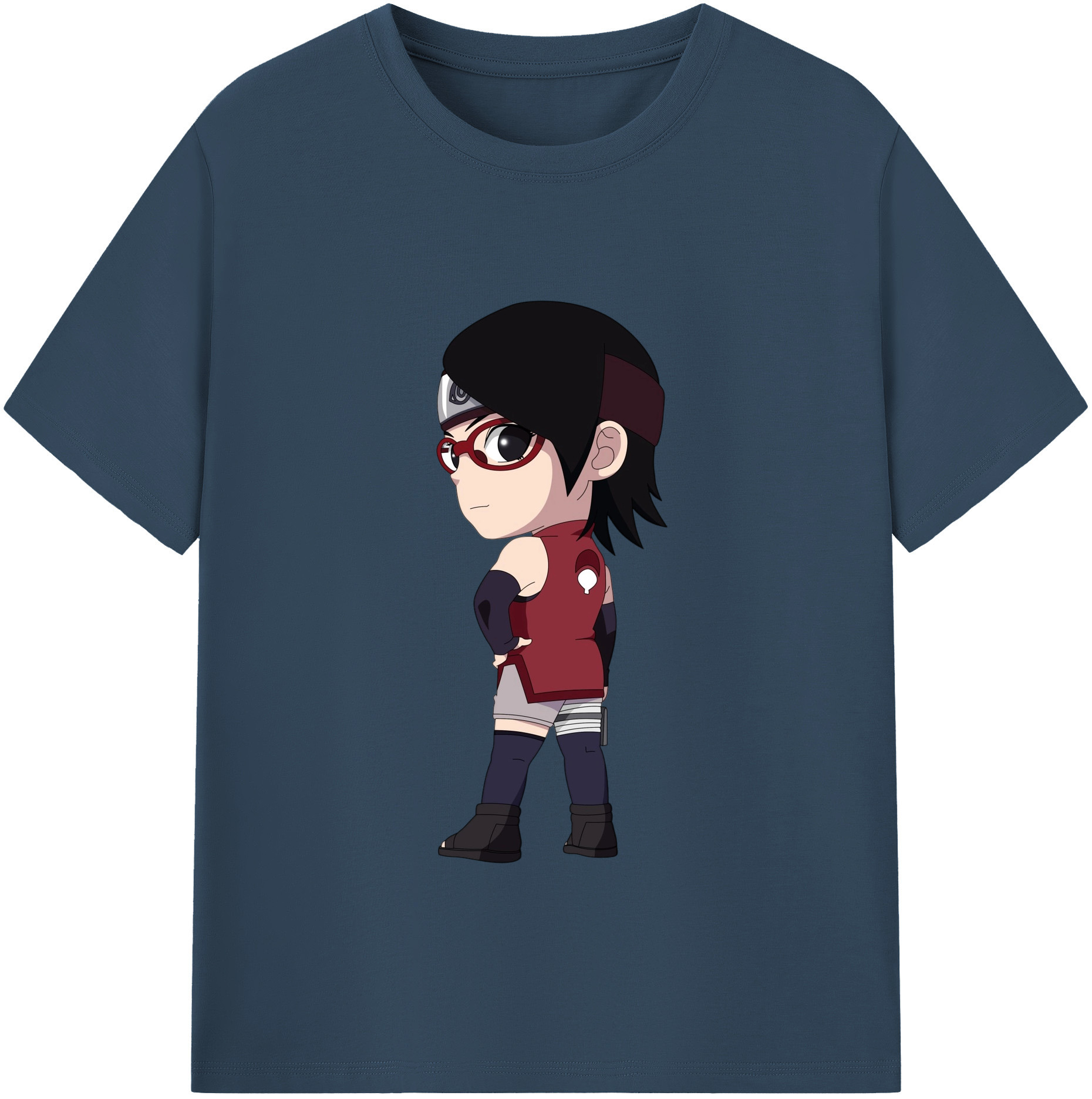（画像用） NARUTO -ナルト- うちは サラダ Uchiha Sarada レディースカジュアルプリントTシャツ（綿100％）
