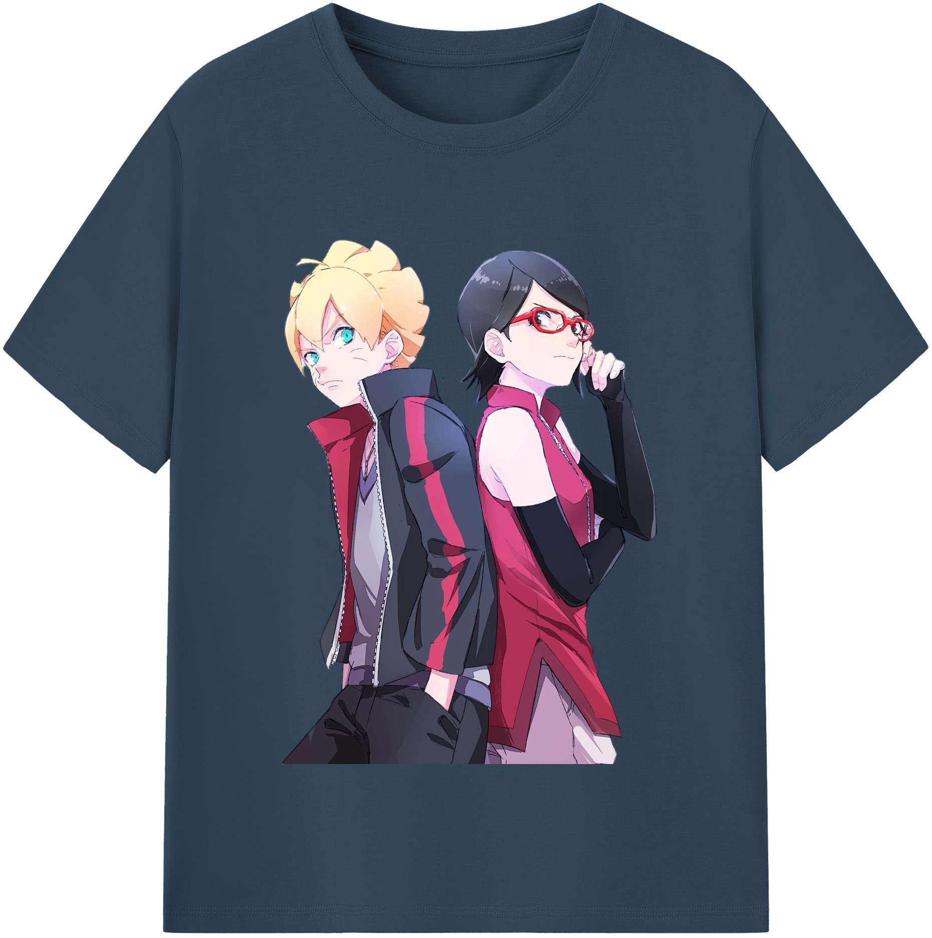 （画像用） NARUTO -ナルト- うちは サラダ Uchiha Sarada レディースカジュアルプリントTシャツ（綿100％）