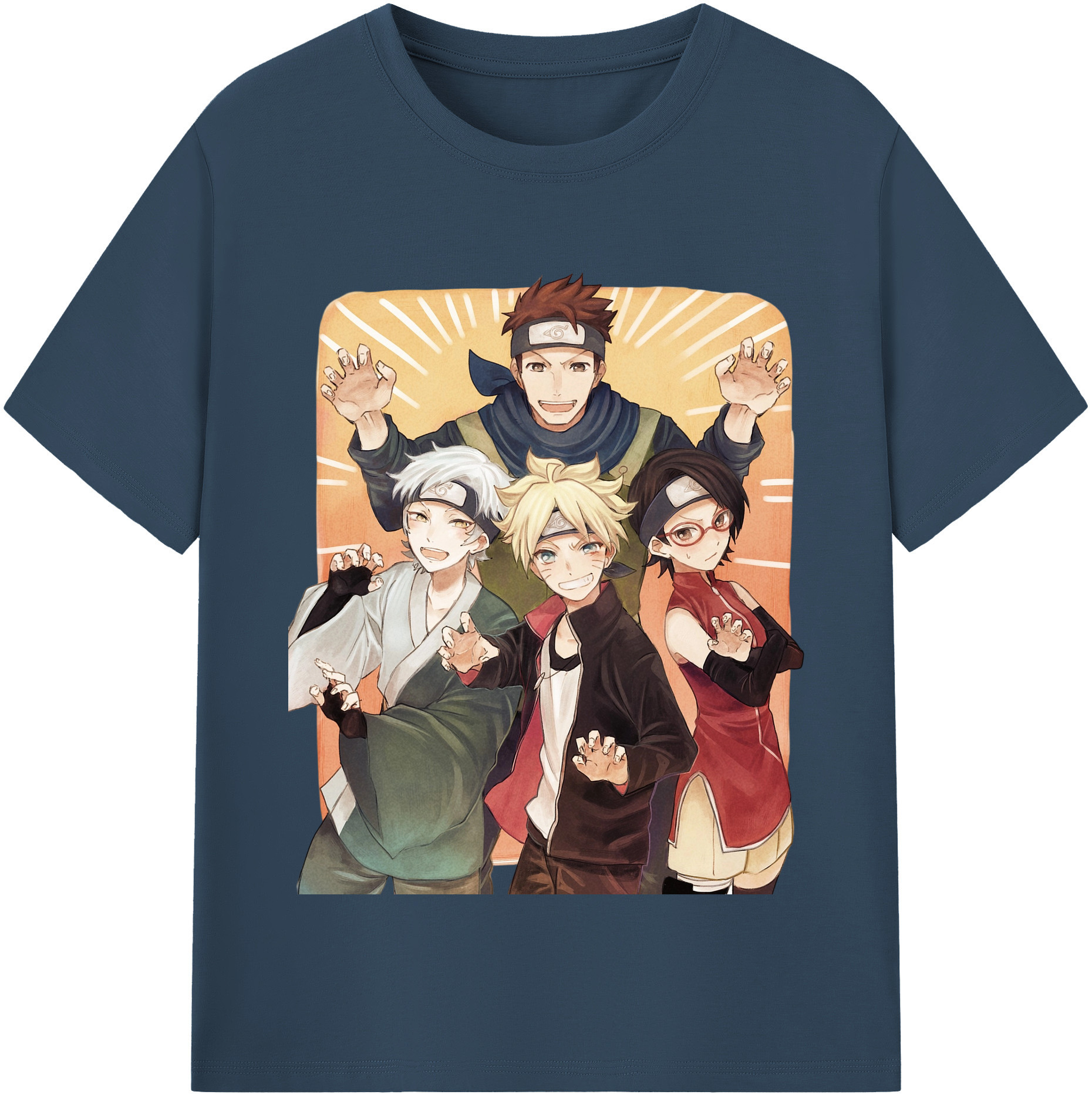 （画像用） NARUTO -ナルト- うちは サラダ Uchiha Sarada レディースカジュアルプリントTシャツ（綿100％）