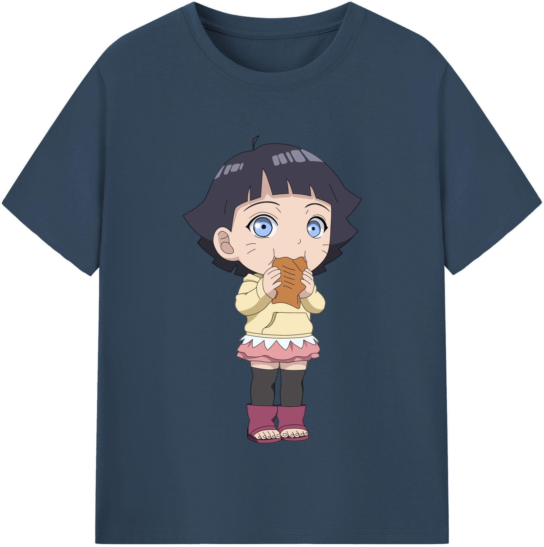 （画像用） NARUTO -ナルト- うずまき ヒマワリ Uzumaki Himawari レディースカジュアルプリントTシャツ（綿100％）
