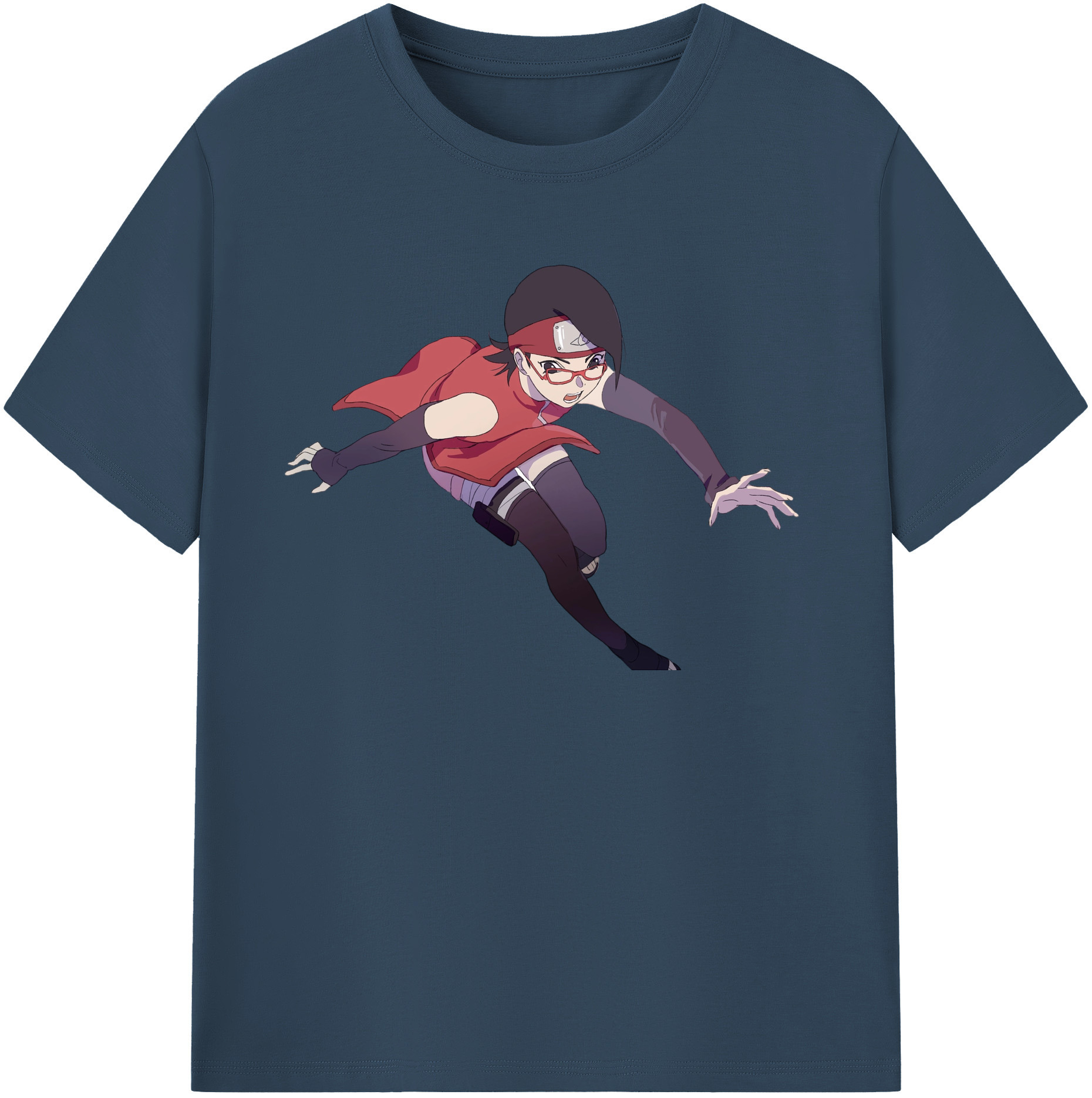 （画像用） NARUTO -ナルト- うちは サラダ Uchiha Sarada レディースカジュアルプリントTシャツ（綿100％）