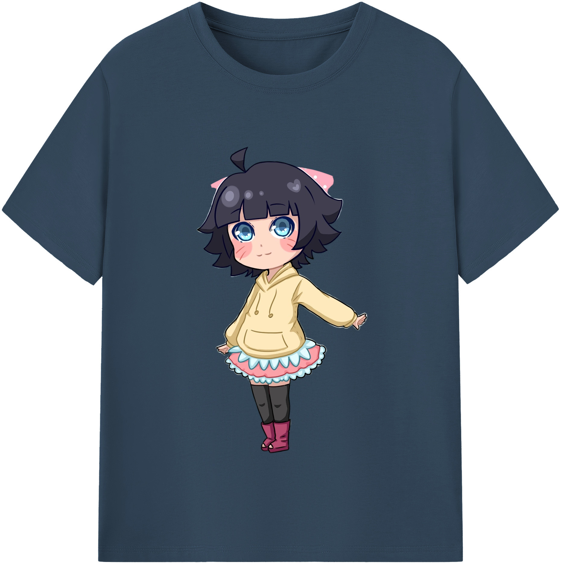 （画像用） NARUTO -ナルト- うずまき ヒマワリ Uzumaki Himawari レディースカジュアルプリントTシャツ（綿100％）