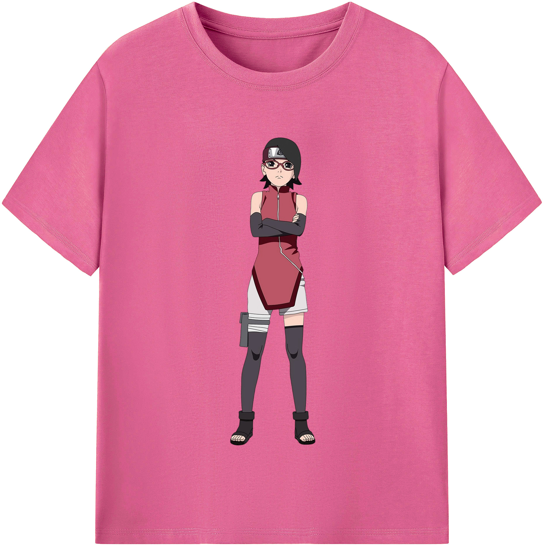 （画像用） NARUTO -ナルト- うちは サラダ Uchiha Sarada レディースカジュアルプリントTシャツ（綿100％）