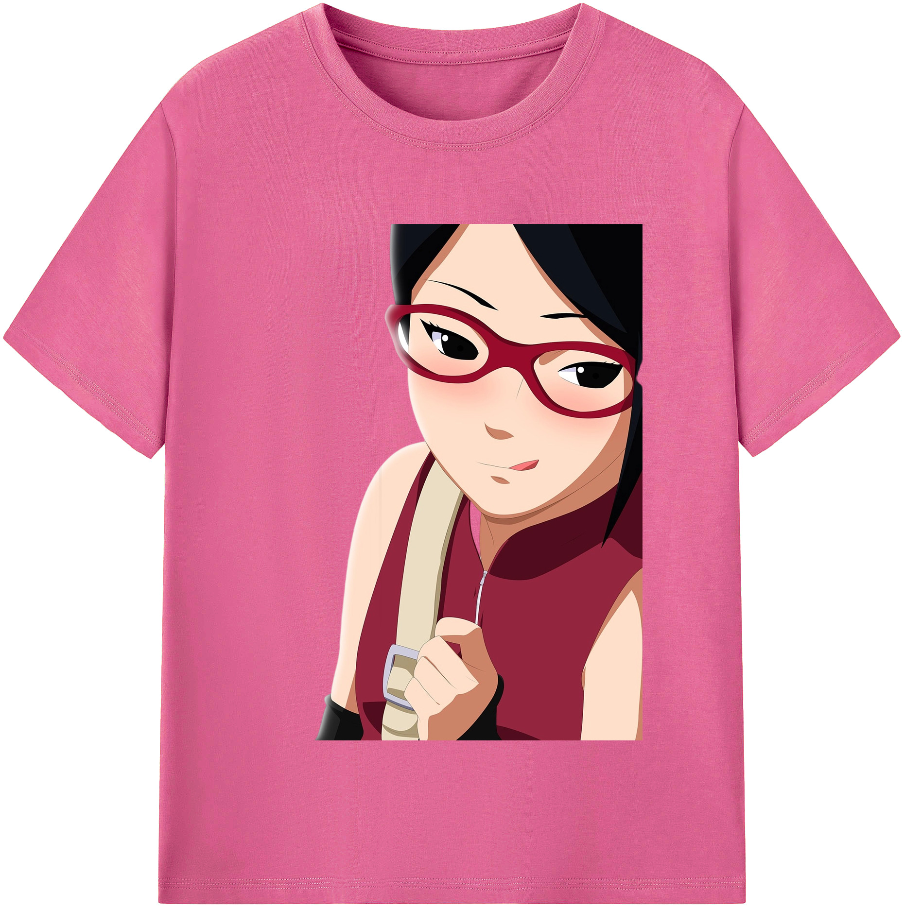 （画像用） NARUTO -ナルト- うちは サラダ Uchiha Sarada レディースカジュアルプリントTシャツ（綿100％）