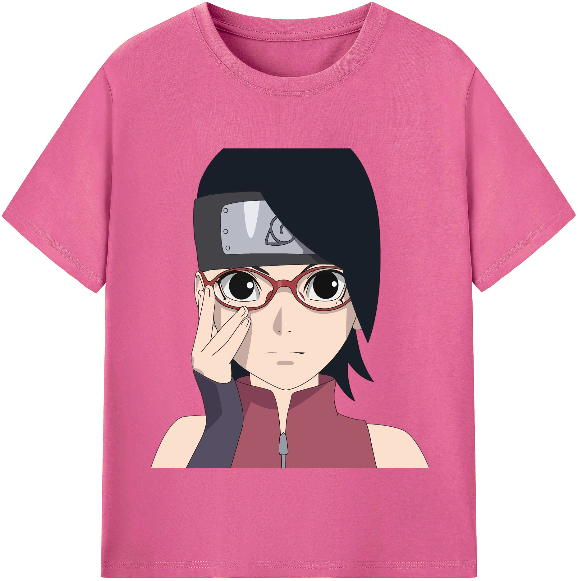 （画像用） NARUTO -ナルト- うちは サラダ Uchiha Sarada レディースカジュアルプリントTシャツ（綿100％）