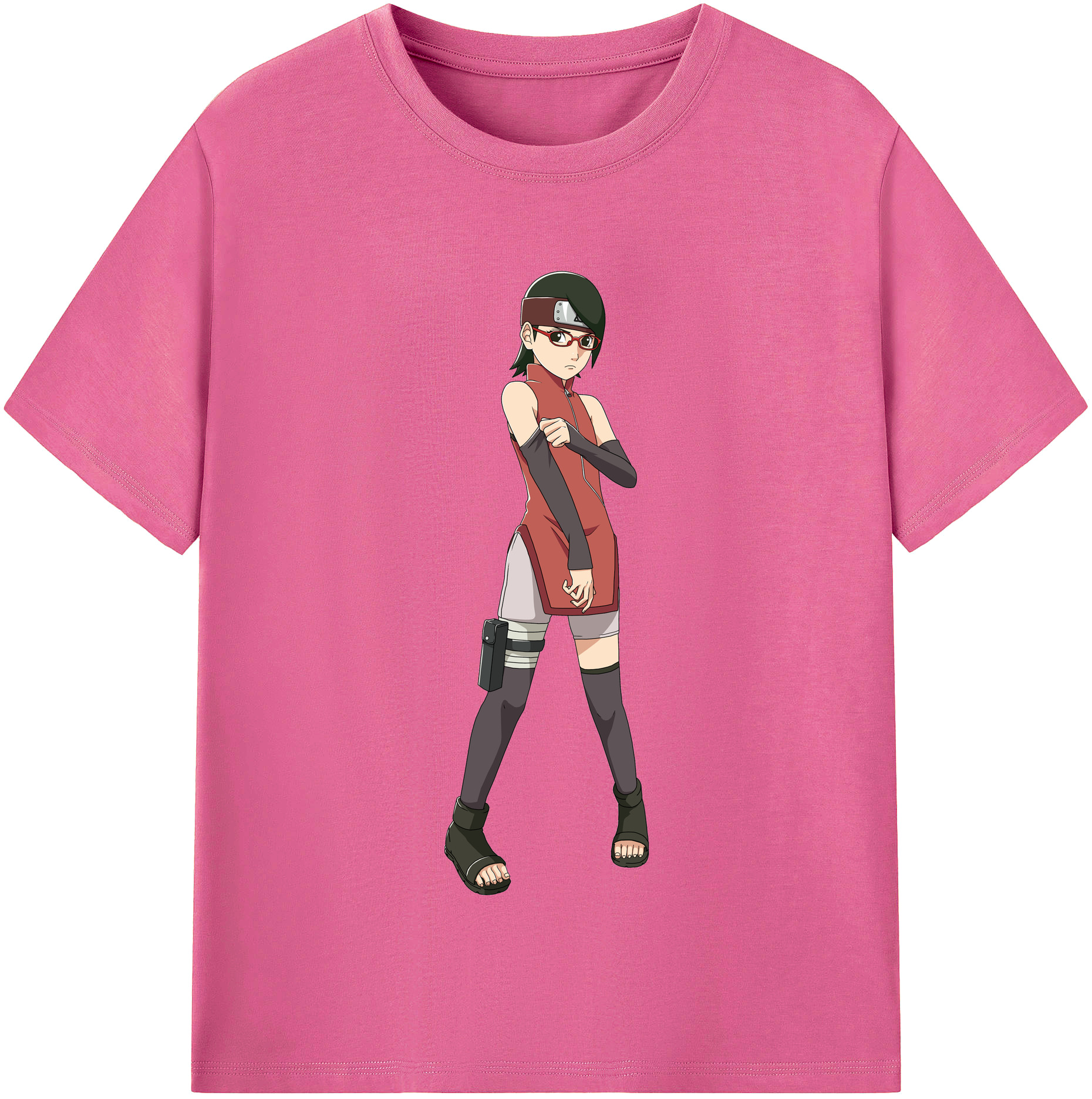 （画像用） NARUTO -ナルト- うちは サラダ Uchiha Sarada レディースカジュアルプリントTシャツ（綿100％）