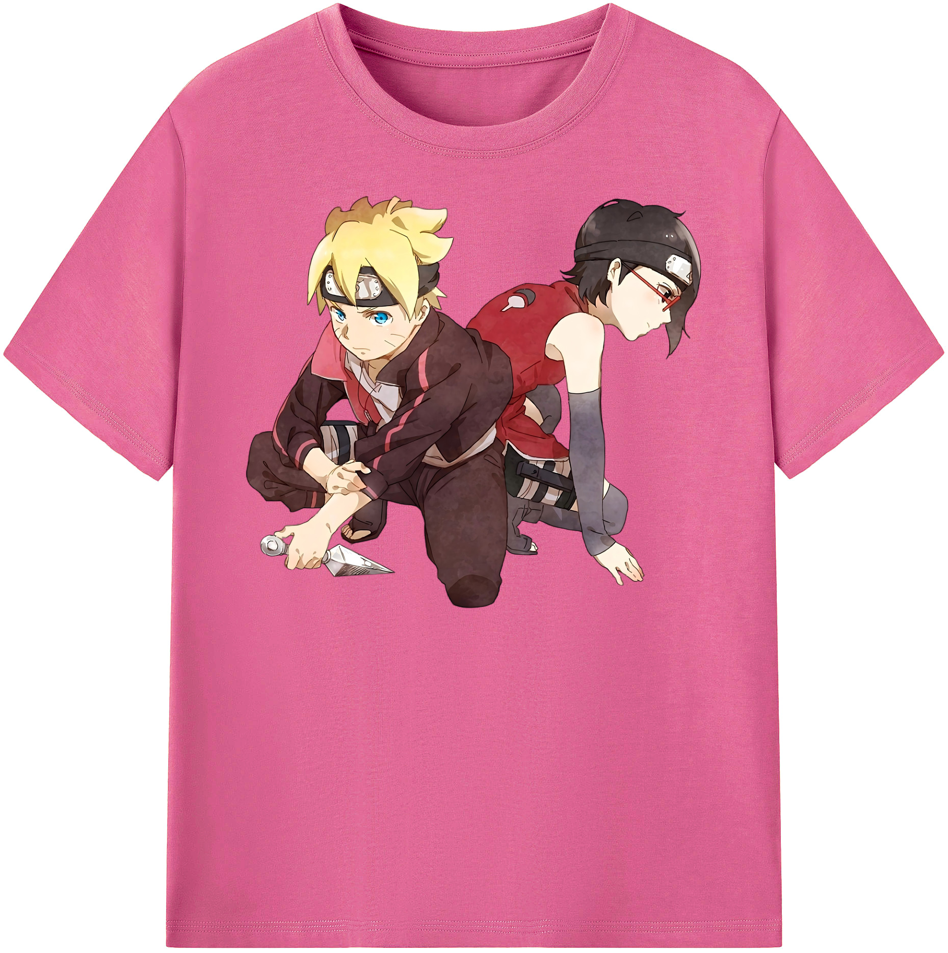 （画像用） NARUTO -ナルト- うちは サラダ Uchiha Sarada レディースカジュアルプリントTシャツ（綿100％）