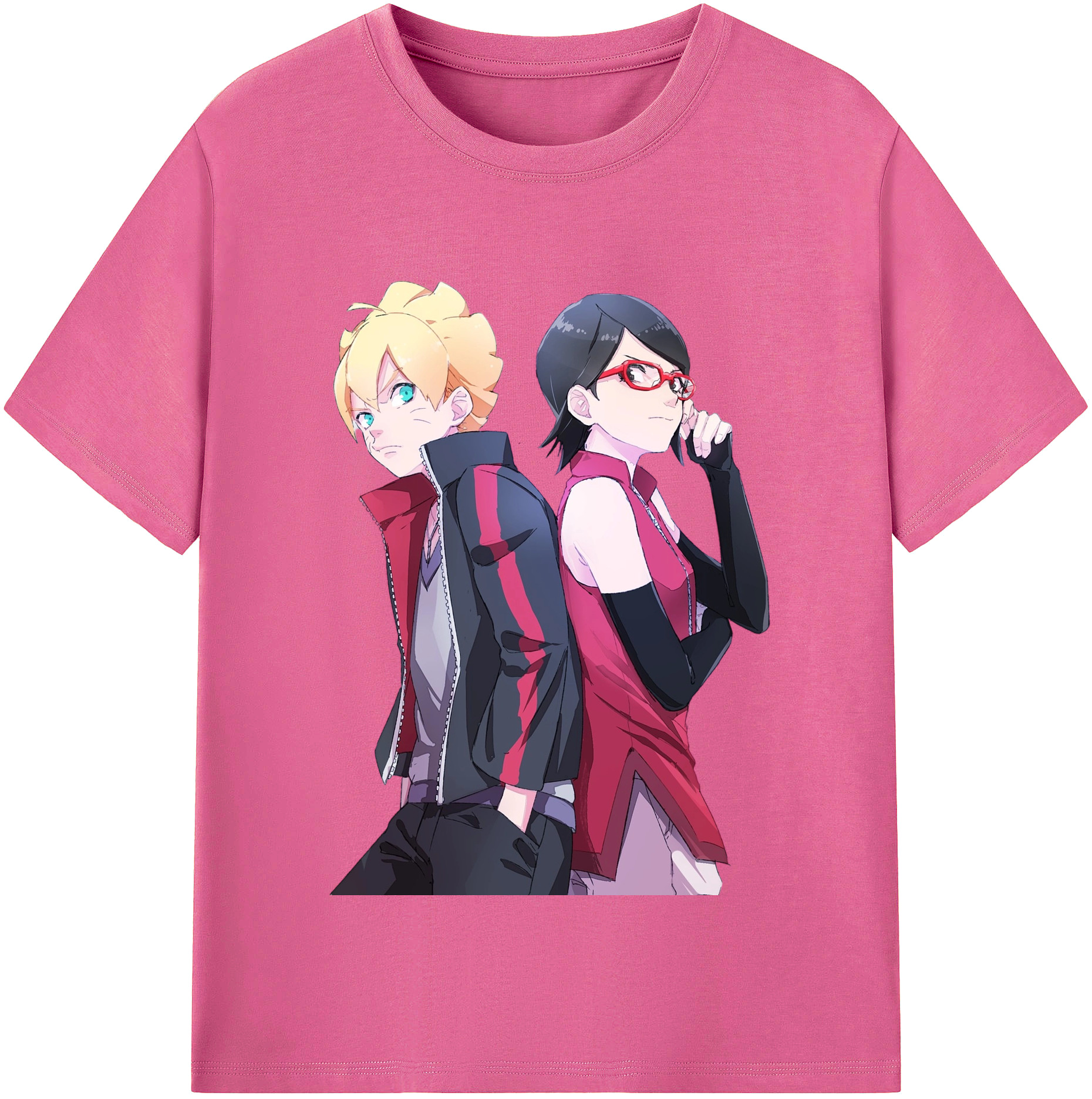 （画像用） NARUTO -ナルト- うちは サラダ Uchiha Sarada レディースカジュアルプリントTシャツ（綿100％）