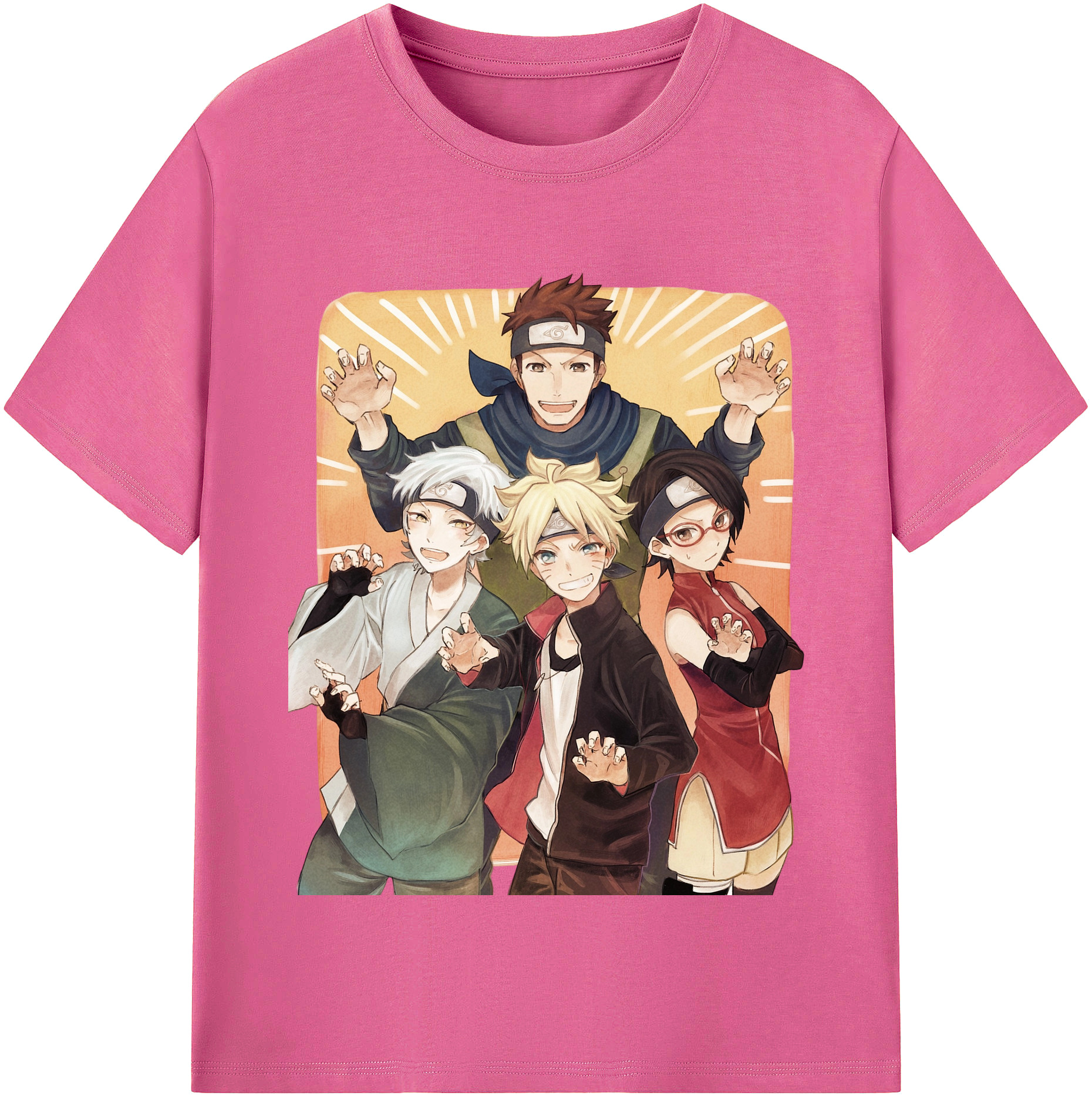 （画像用） NARUTO -ナルト- うちは サラダ Uchiha Sarada レディースカジュアルプリントTシャツ（綿100％）