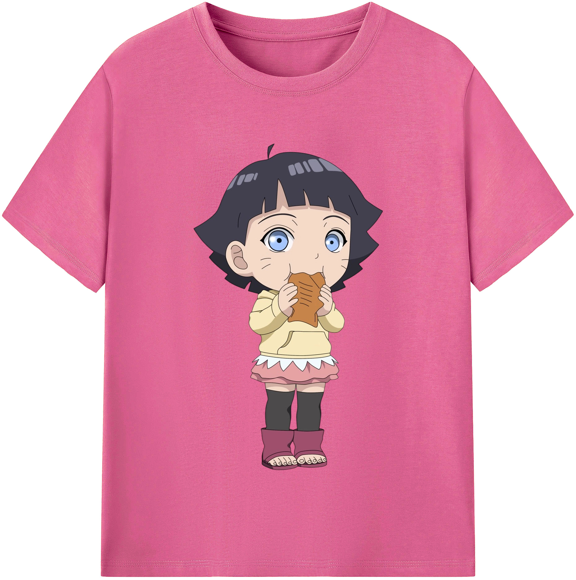 （画像用） NARUTO -ナルト- うずまき ヒマワリ Uzumaki Himawari レディースカジュアルプリントTシャツ（綿100％）