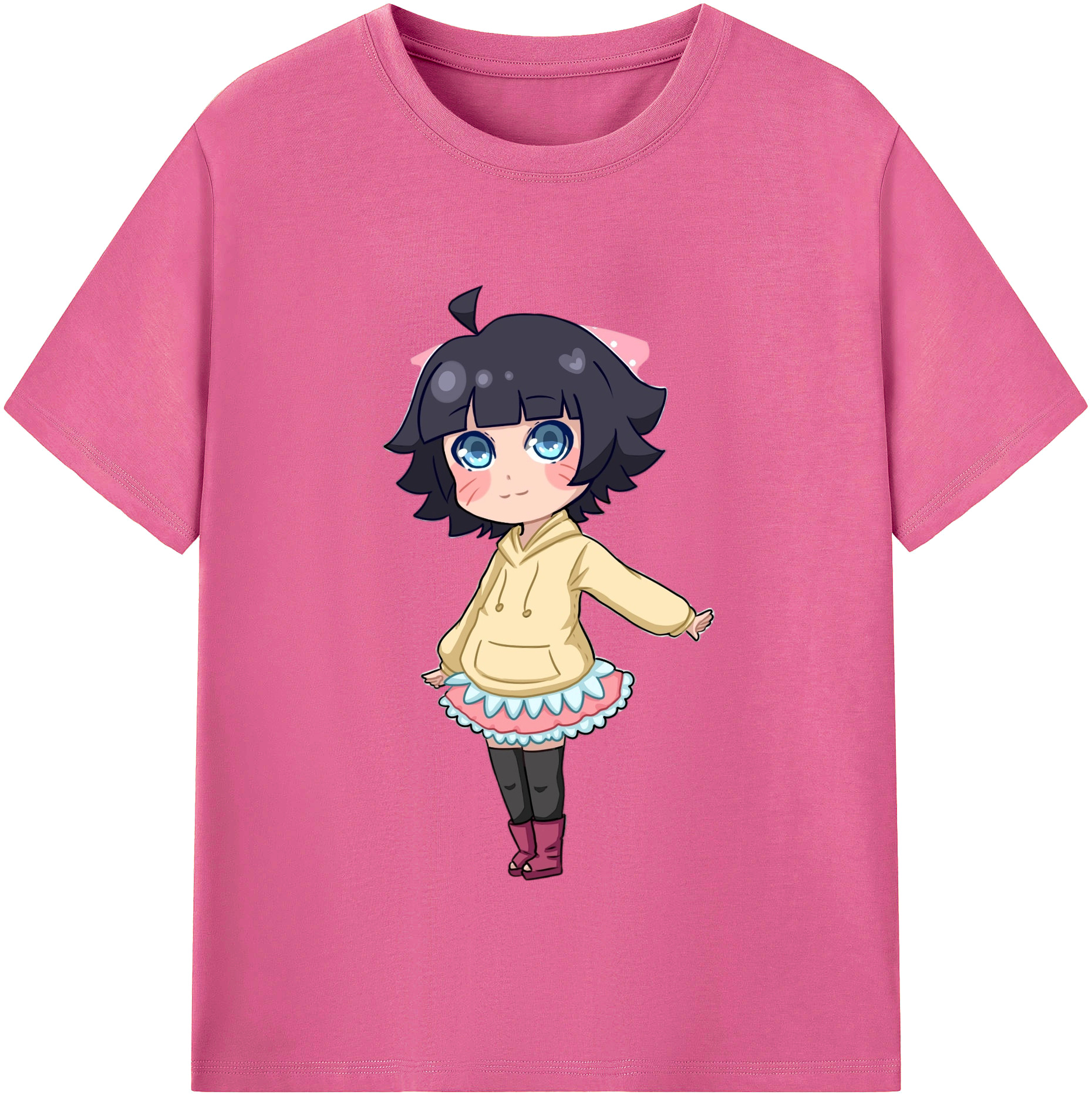 （画像用） NARUTO -ナルト- うずまき ヒマワリ Uzumaki Himawari レディースカジュアルプリントTシャツ（綿100％）