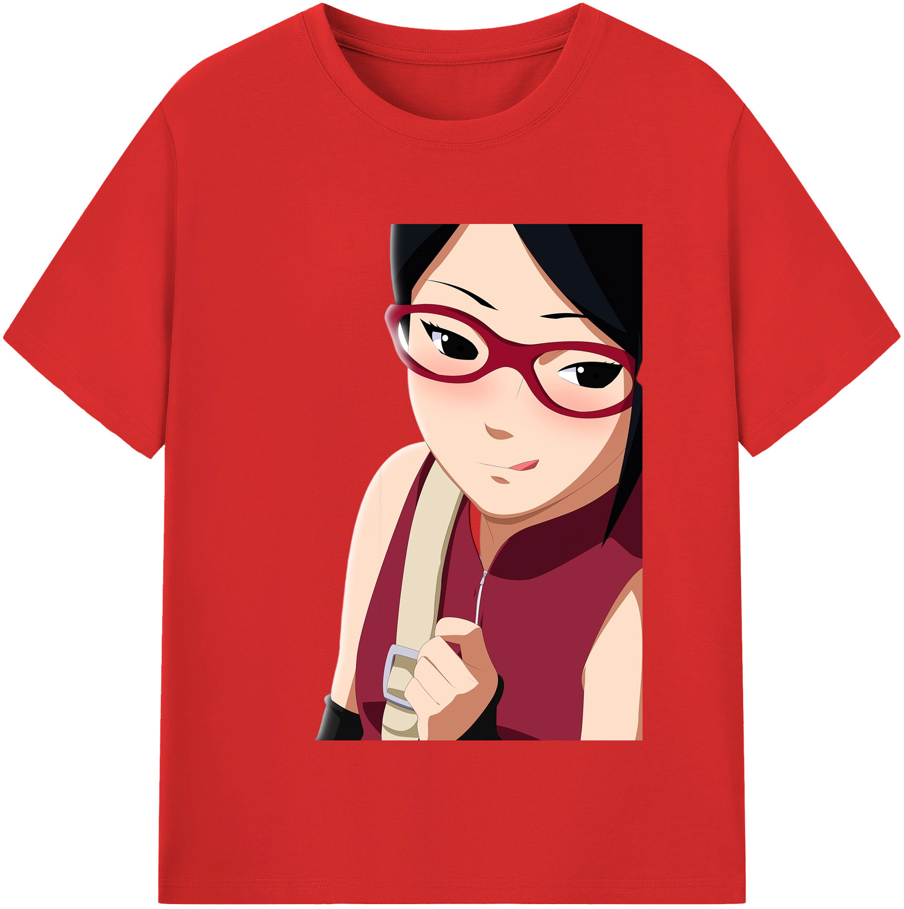 （画像用） NARUTO -ナルト- うちは サラダ Uchiha Sarada レディースカジュアルプリントTシャツ（綿100％）