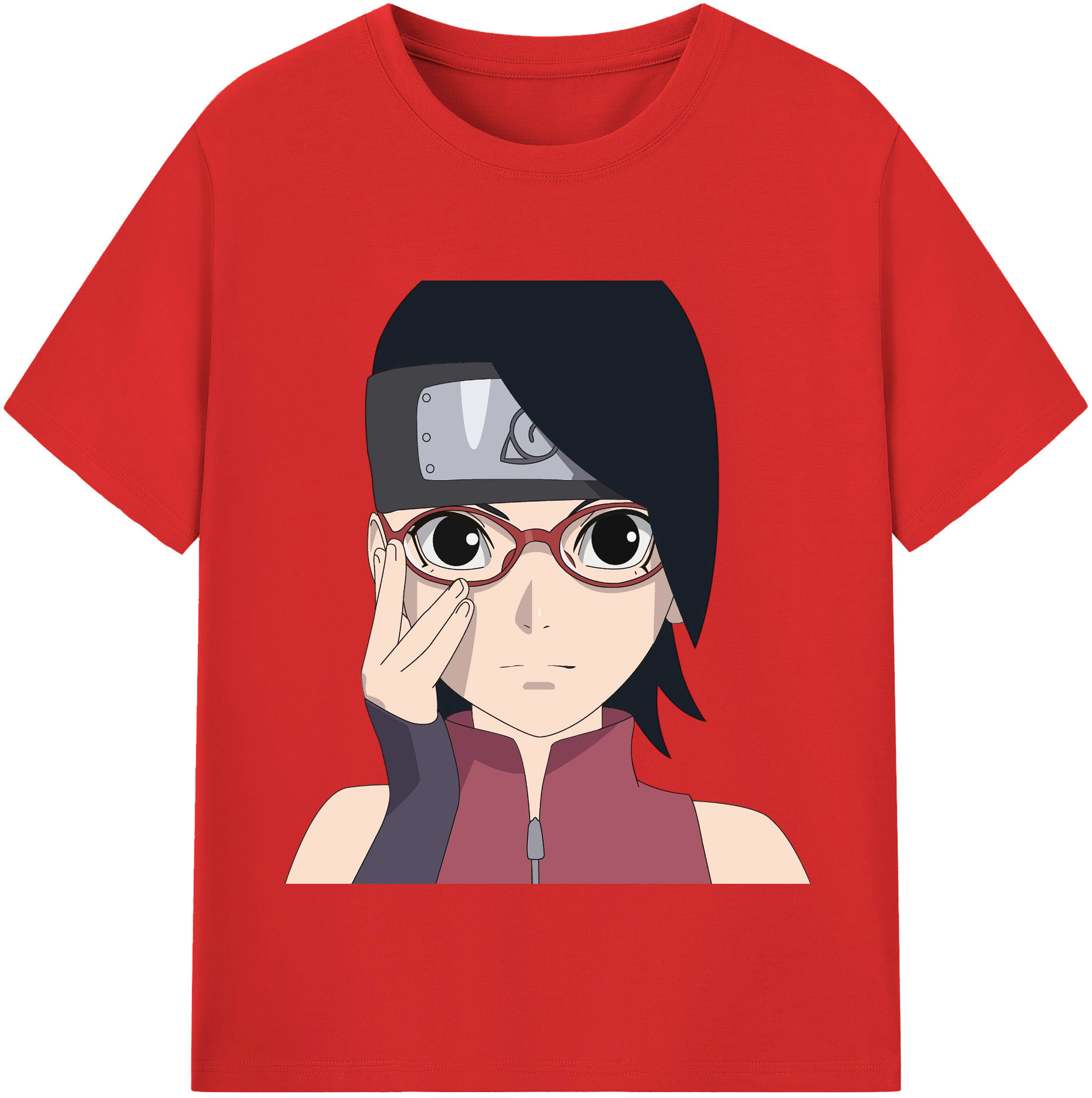 （画像用） NARUTO -ナルト- うちは サラダ Uchiha Sarada レディースカジュアルプリントTシャツ（綿100％）