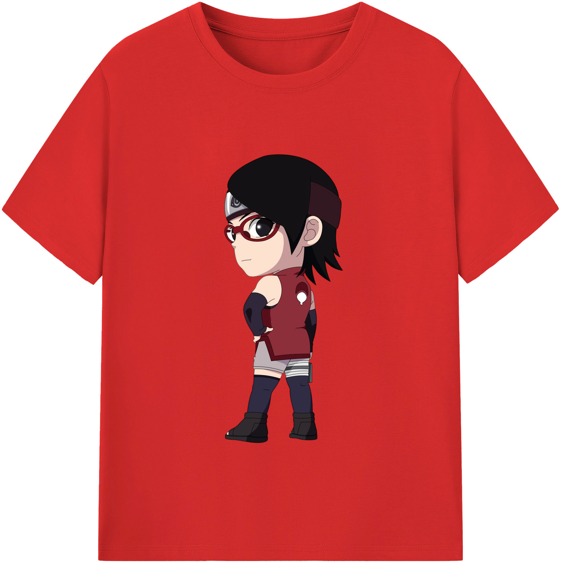 （画像用） NARUTO -ナルト- うちは サラダ Uchiha Sarada レディースカジュアルプリントTシャツ（綿100％）