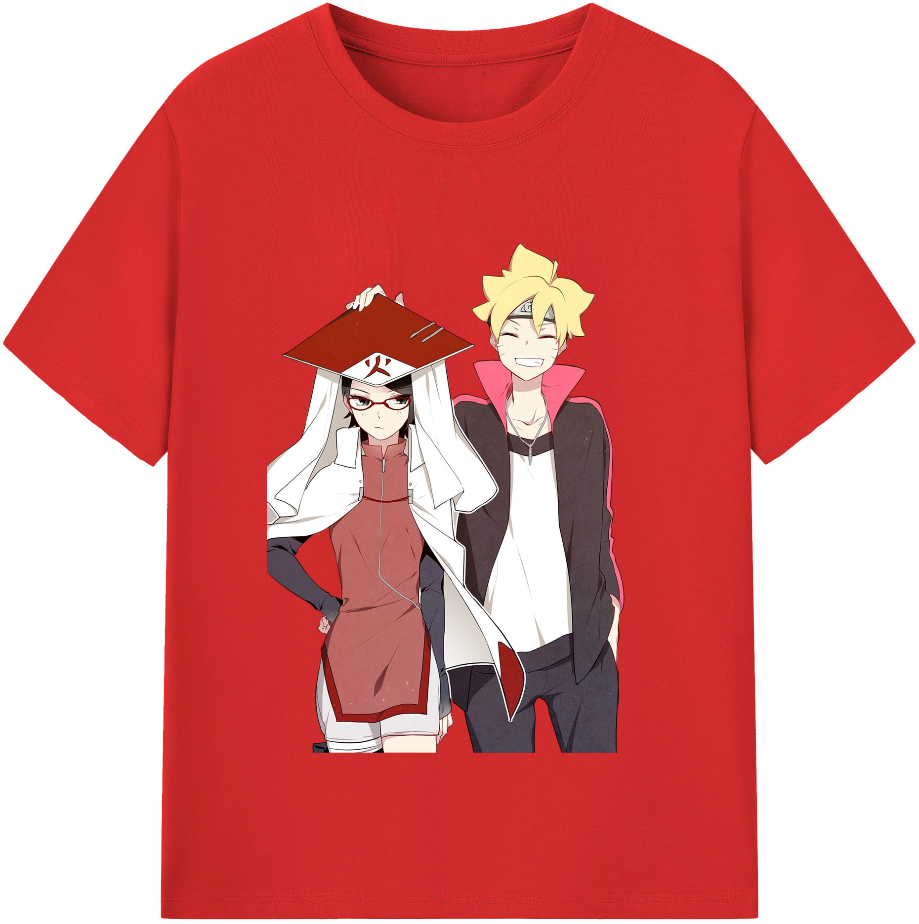 （画像用） NARUTO -ナルト- うちは サラダ Uchiha Sarada レディースカジュアルプリントTシャツ（綿100％）