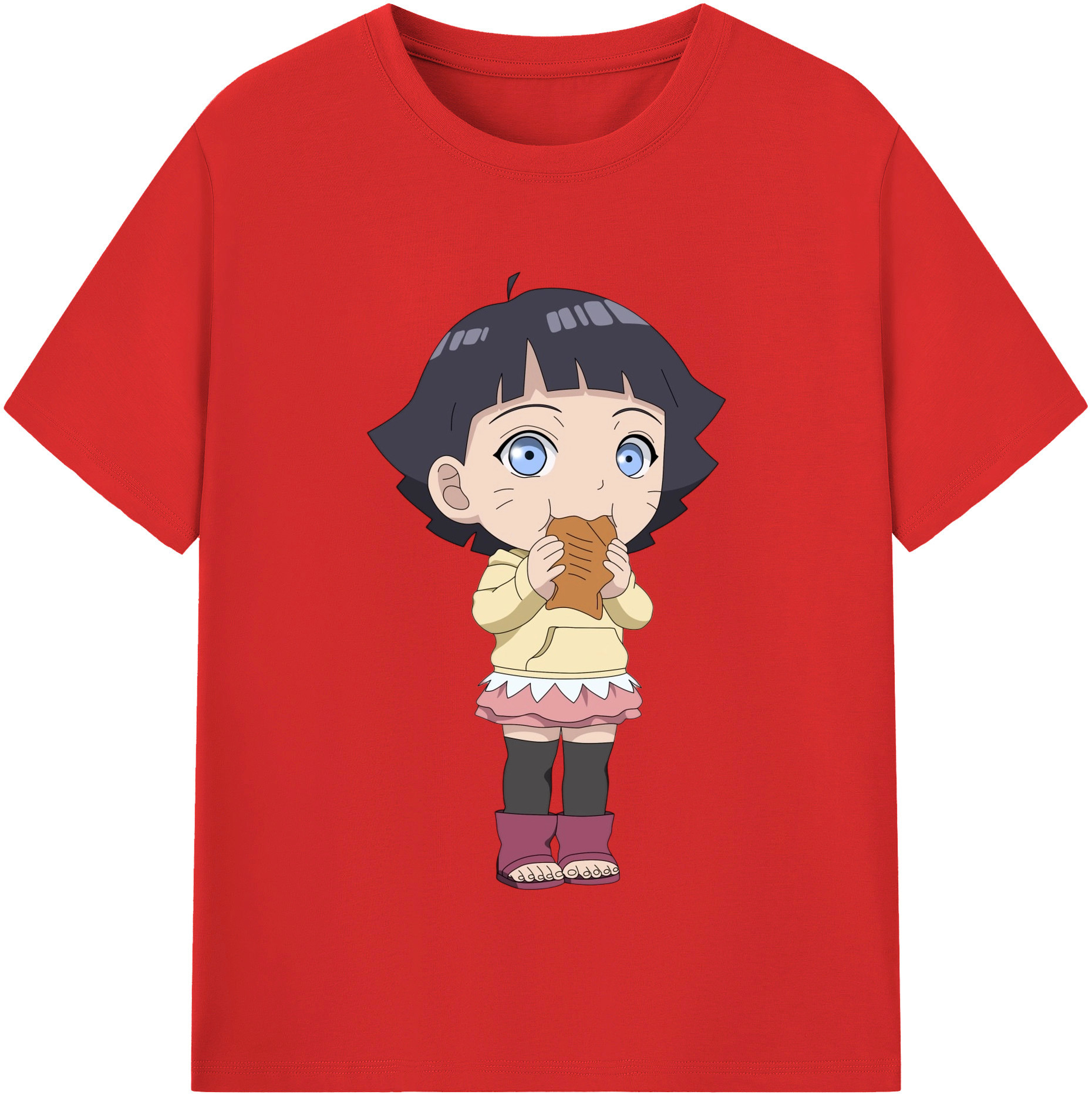 （画像用） NARUTO -ナルト- うずまき ヒマワリ Uzumaki Himawari レディースカジュアルプリントTシャツ（綿100％）