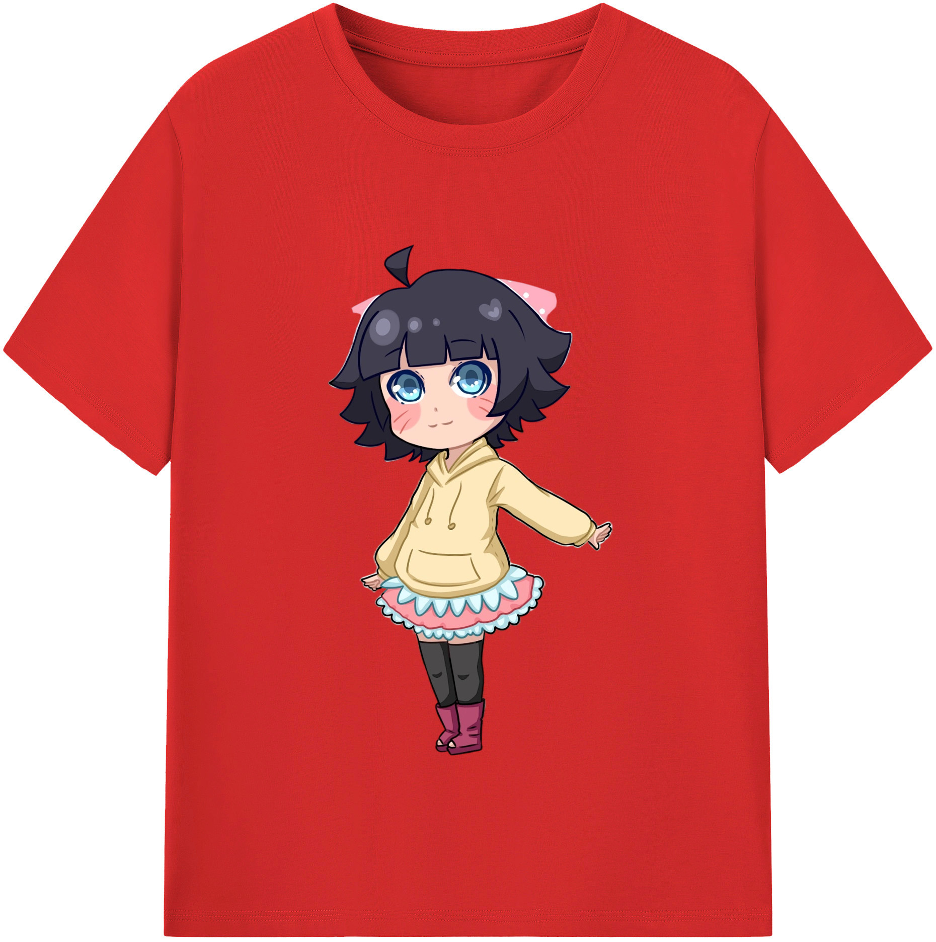 （画像用） NARUTO -ナルト- うずまき ヒマワリ Uzumaki Himawari レディースカジュアルプリントTシャツ（綿100％）