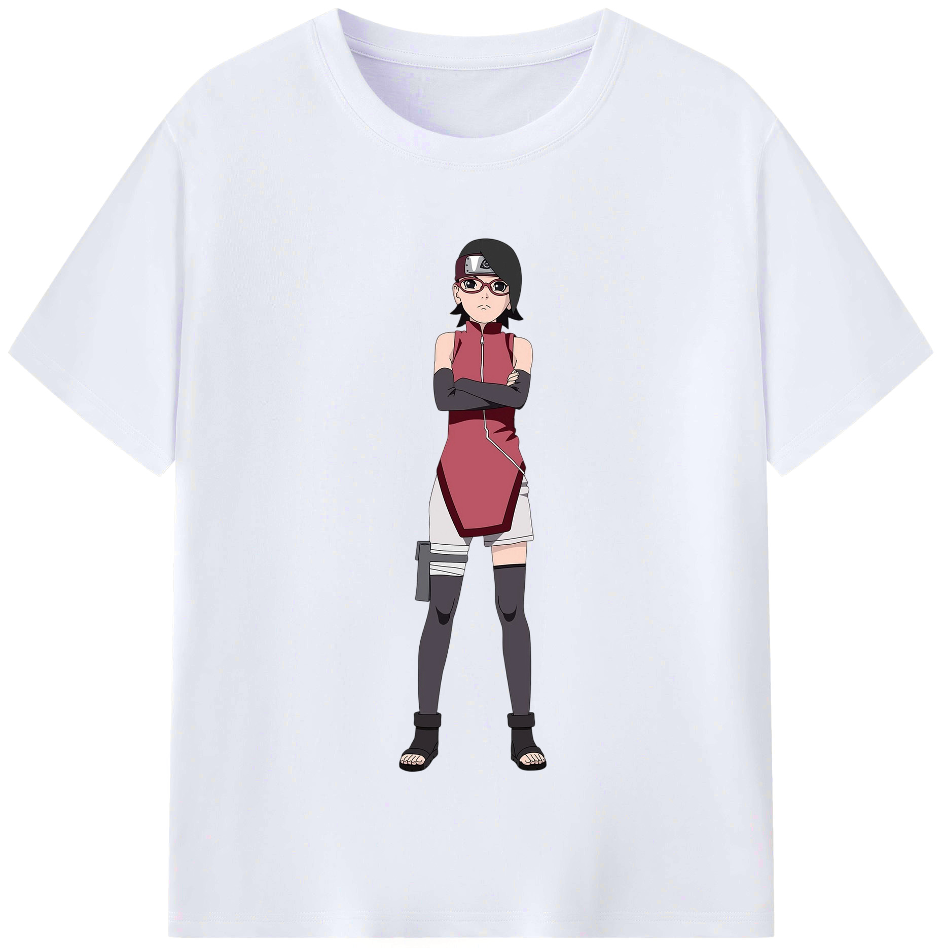 （画像用） NARUTO -ナルト- うちは サラダ Uchiha Sarada レディースカジュアルプリントTシャツ（綿100％）