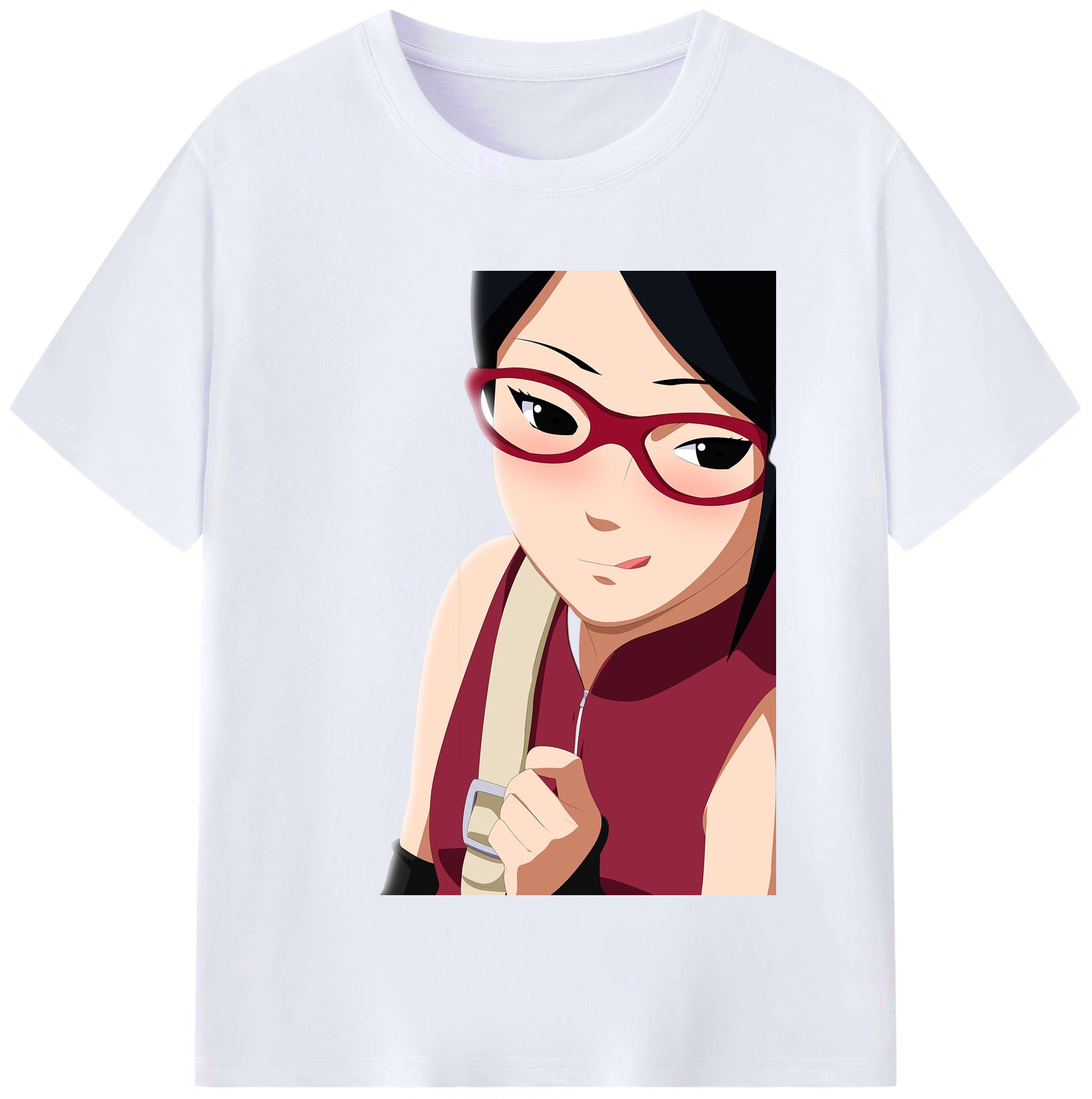 （画像用） NARUTO -ナルト- うちは サラダ Uchiha Sarada レディースカジュアルプリントTシャツ（綿100％）